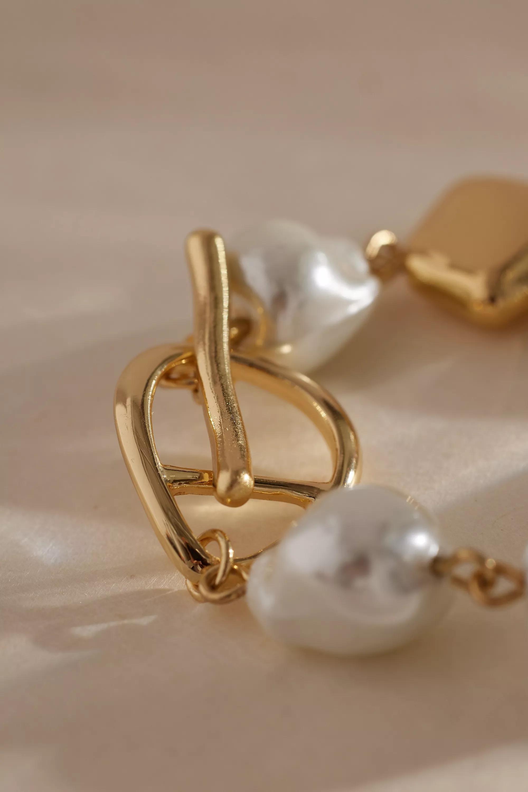 Molten Pearl Toggle Bracelet, Pearl, , large image number 1