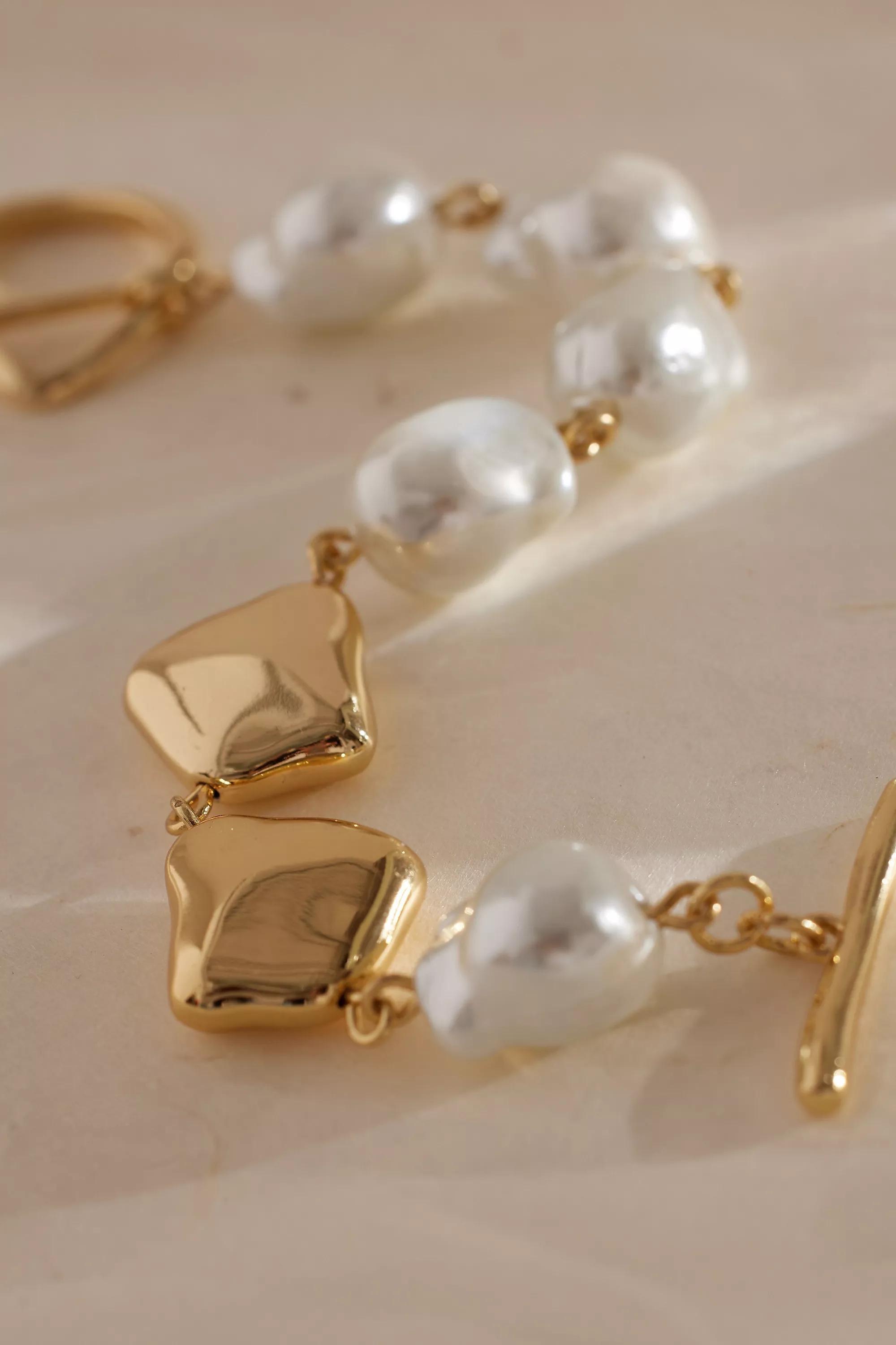 Molten Pearl Toggle Bracelet, Pearl, , large image number 2