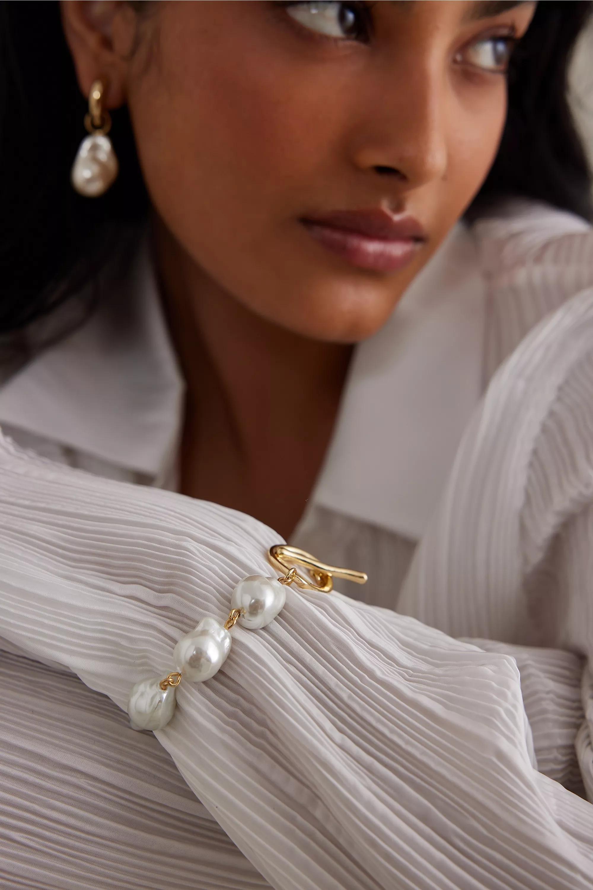 Molten Pearl Toggle Bracelet, Pearl, , large image number 3