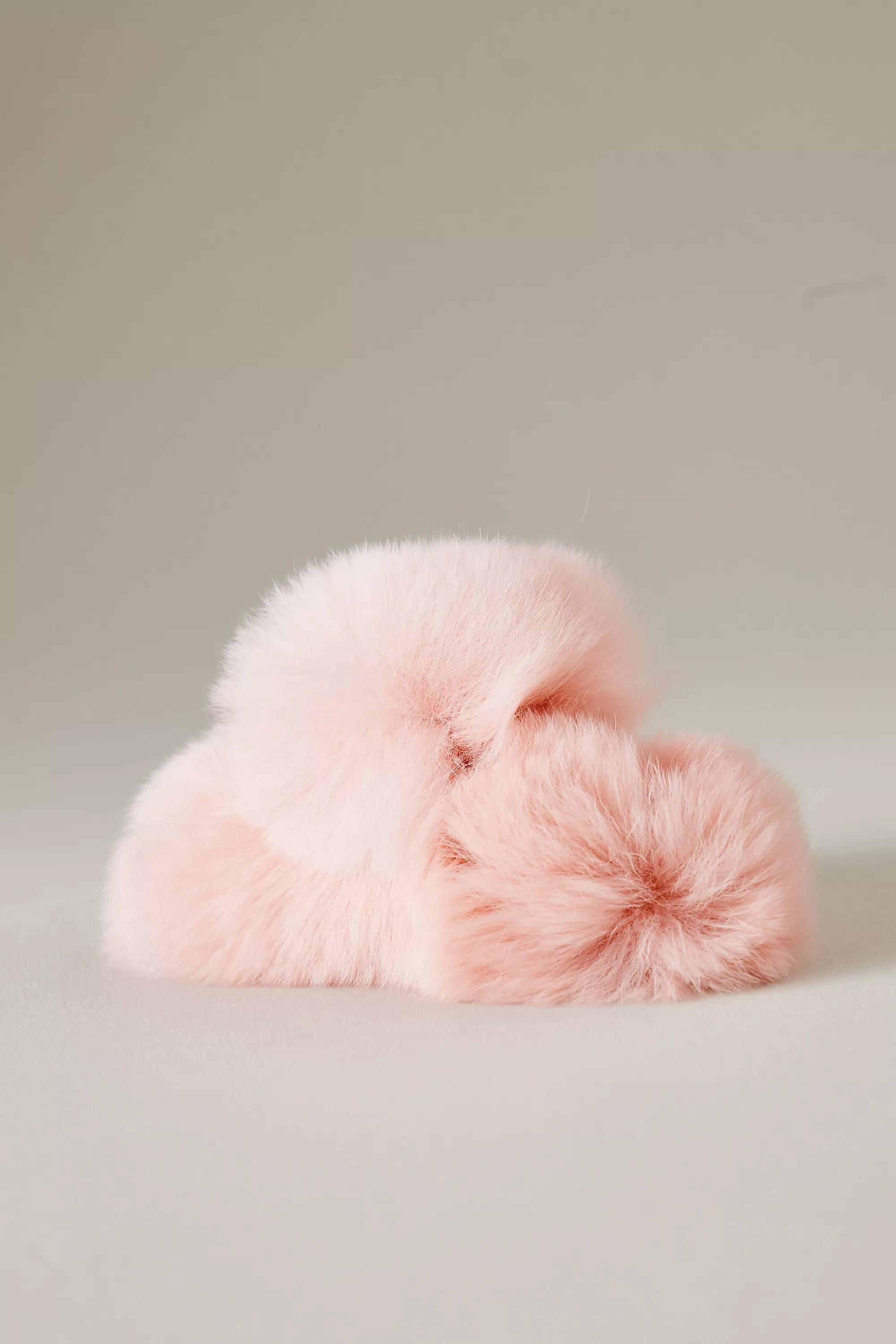 Soft Fluffy Hair Claw Clip, Peach, A501_0067, large image number 0