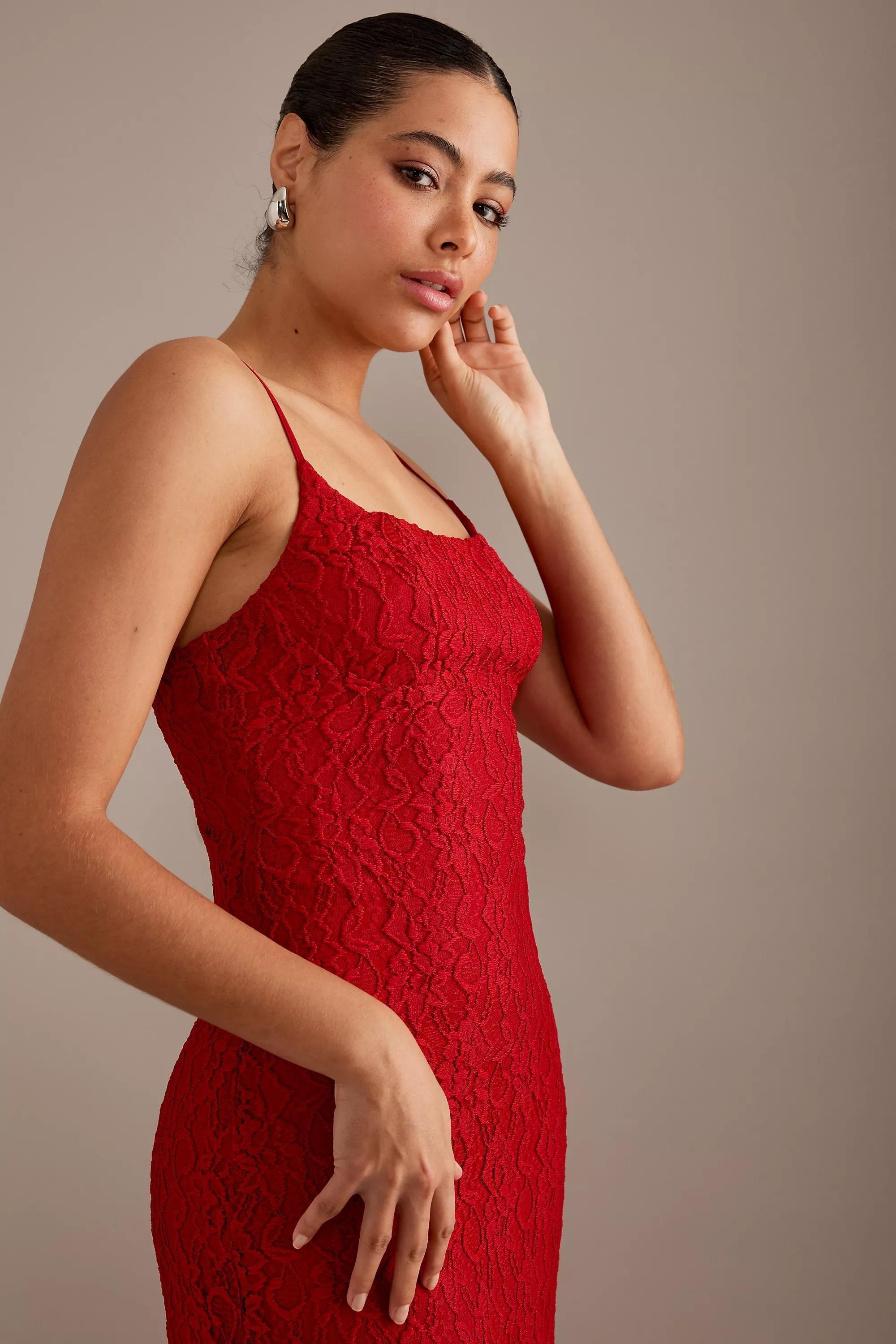 Bardot Ruby Lace Midi Dress, Red, , large image number 1