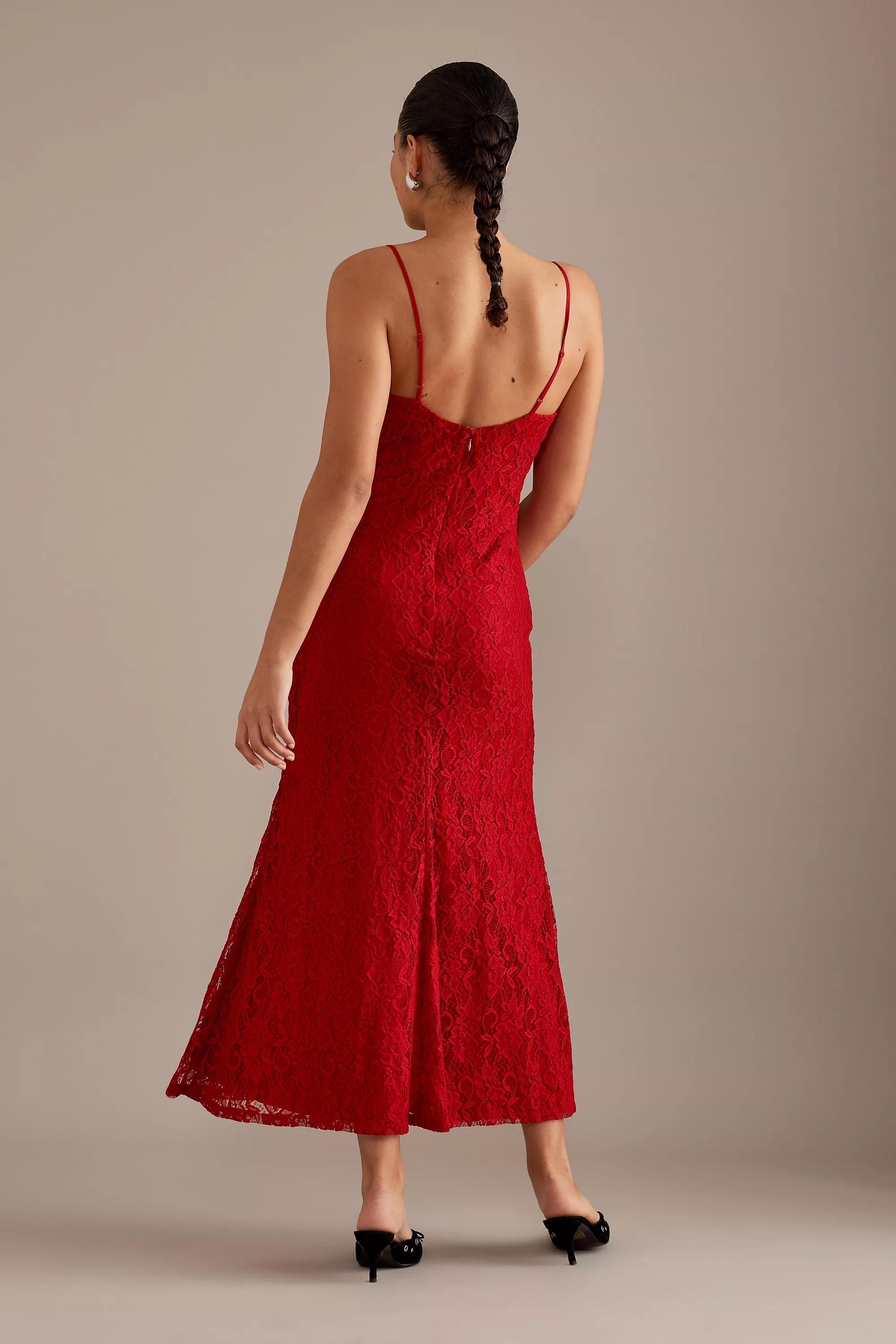 Bardot Ruby Lace Midi Dress, Red, , large image number 2