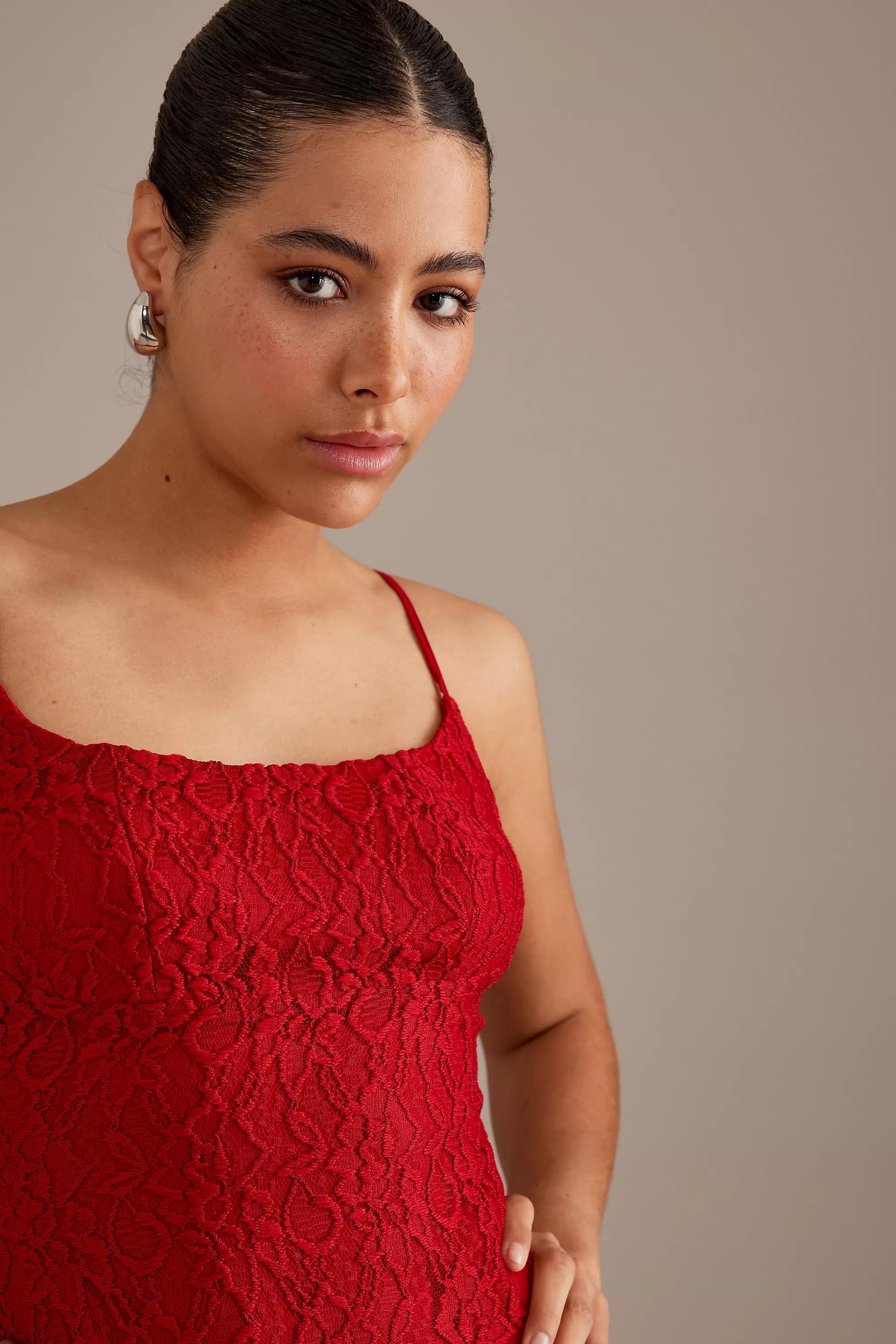 Bardot Ruby Lace Midi Dress, Red, , large image number 4
