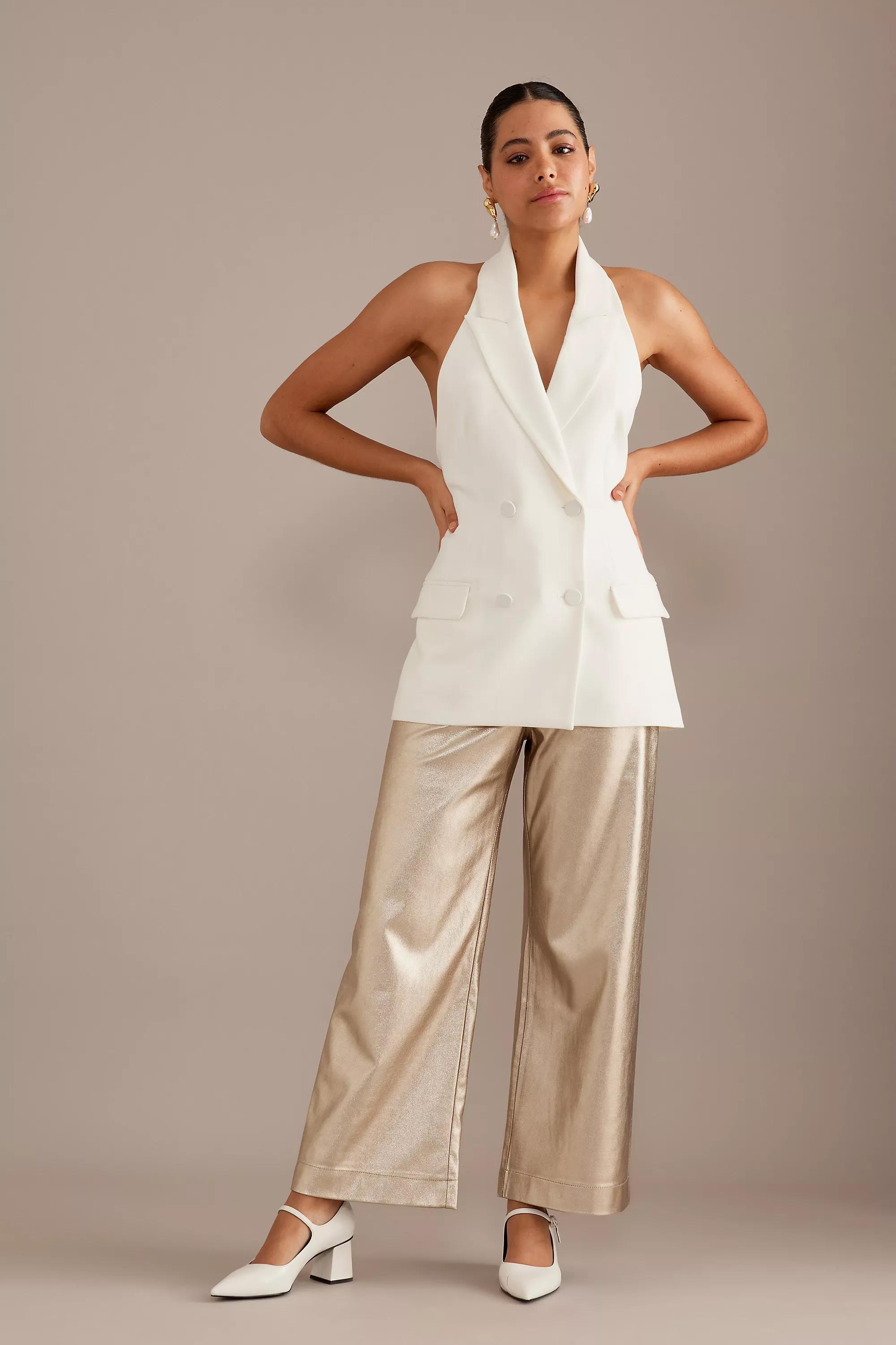 Baredot Sleeveless Halter Blazer Top, White, , large image number 3