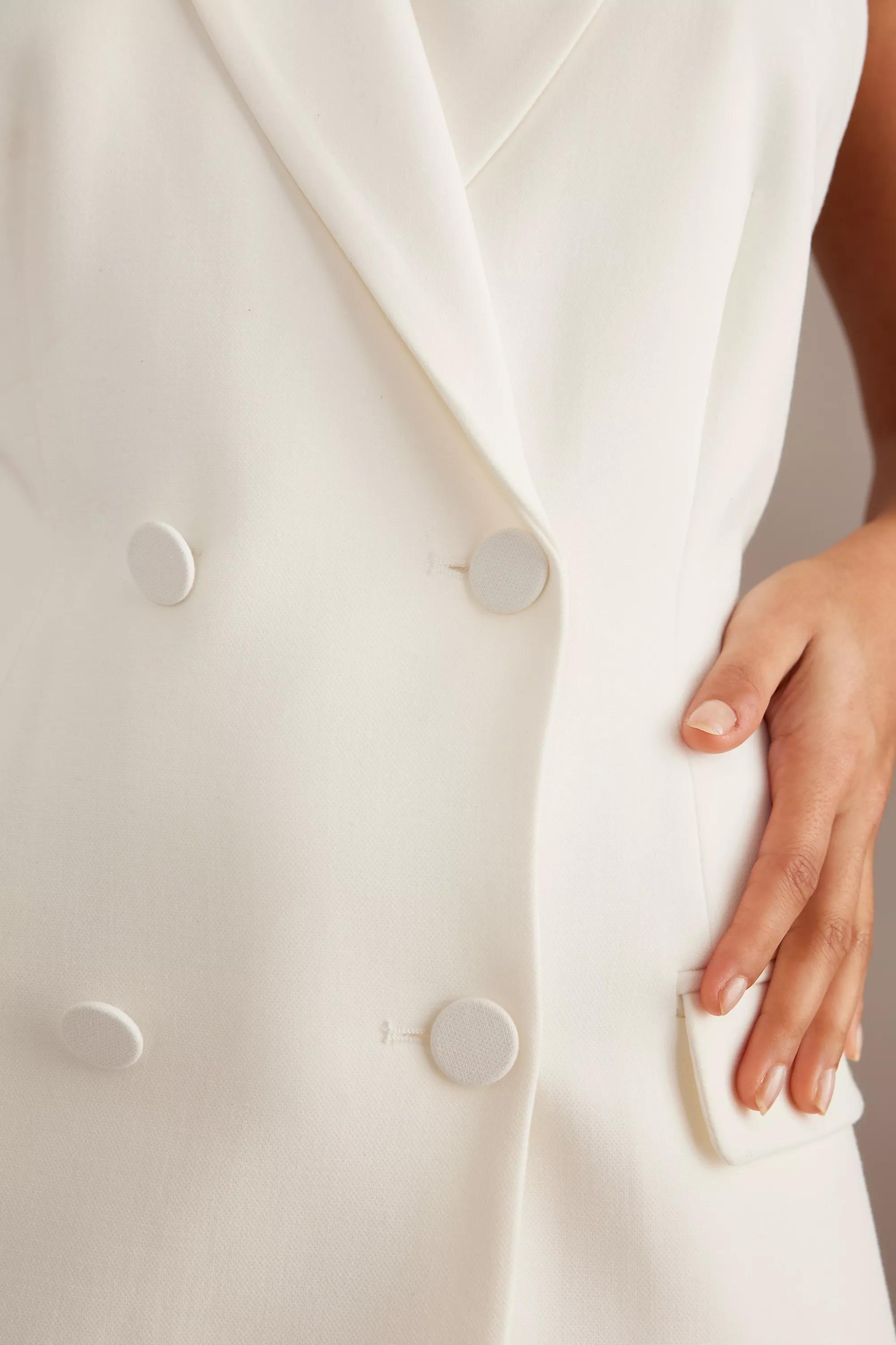 Baredot Sleeveless Halter Blazer Top, White, , large image number 5