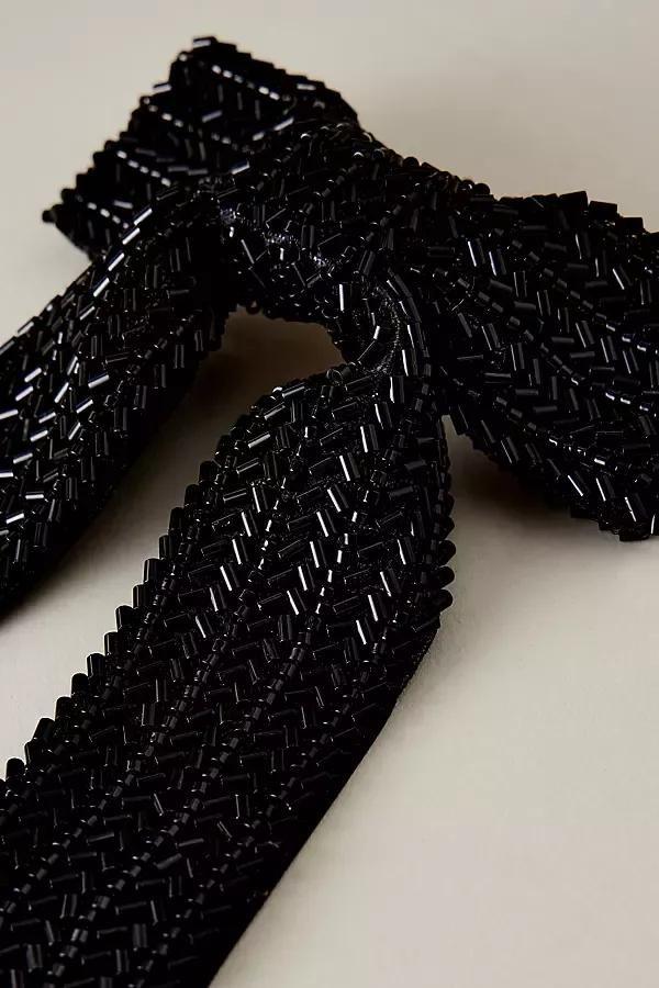 BLK Glitzy Beaded Bow Barrette Hair Clip, , large image number 3