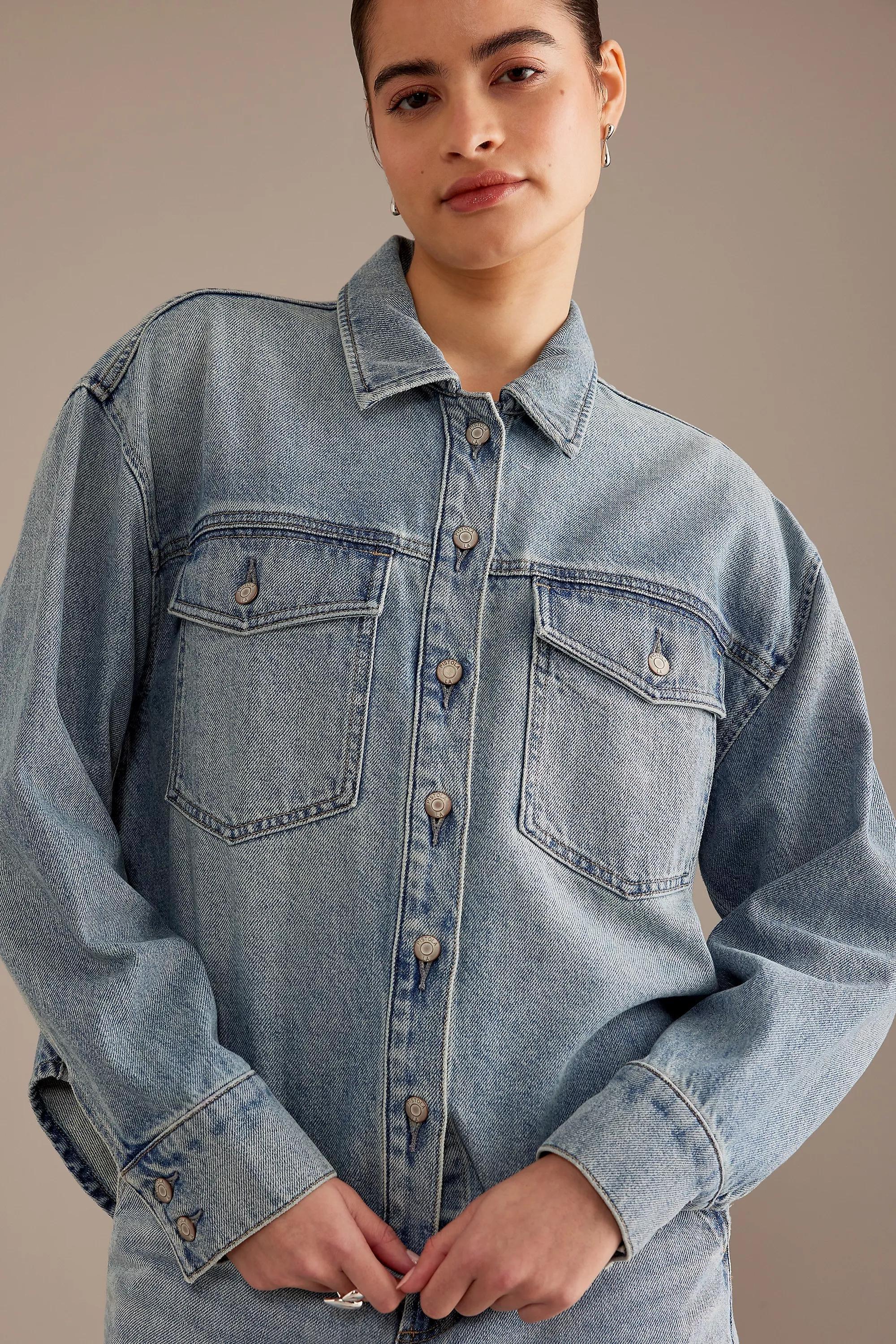 Pistola Mandy Cropped Denim Jacket, Blue, , large image number 2