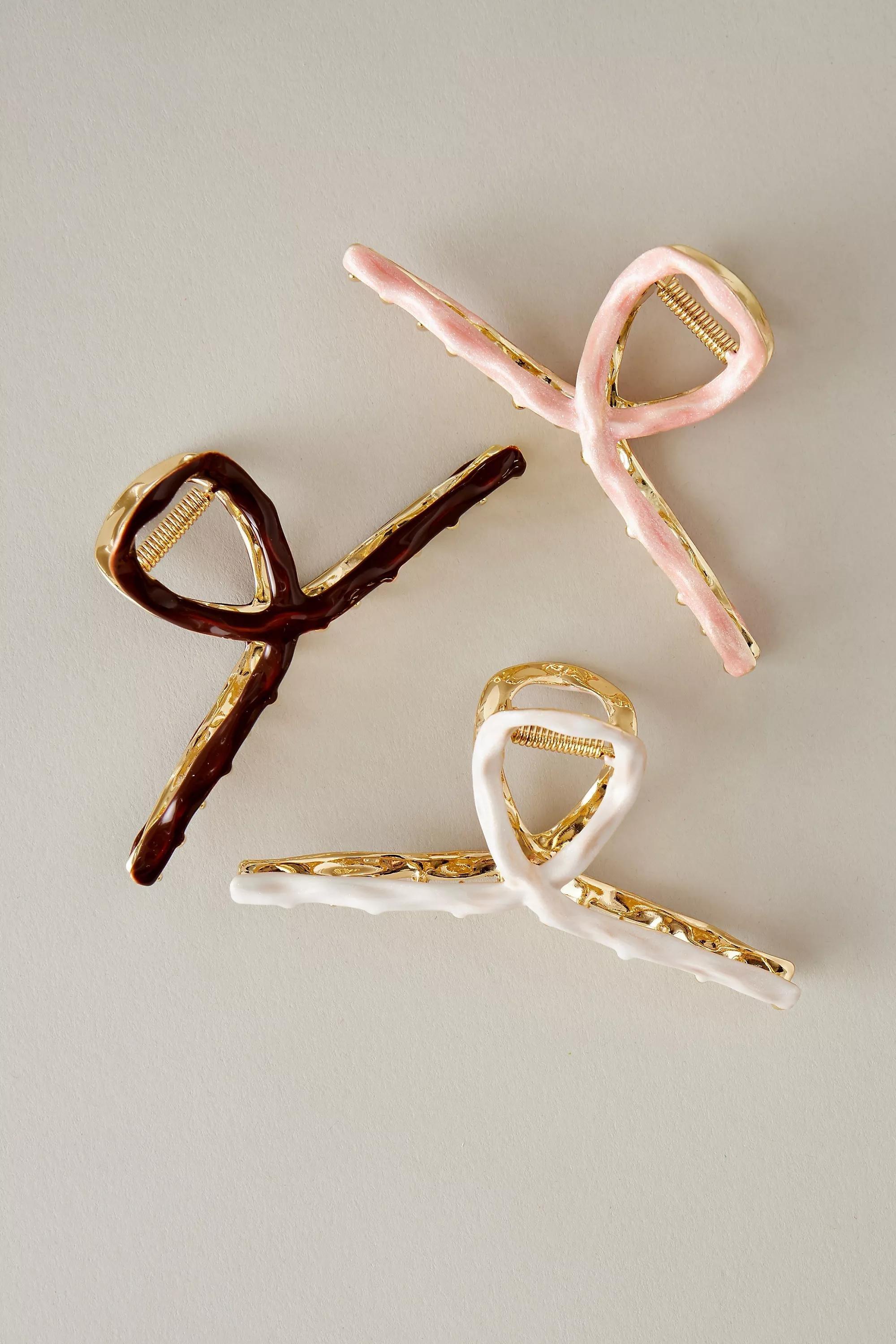 Metal Hair Claw Clips, Set Of 3, Multicolour, A501_0066, large image number 0