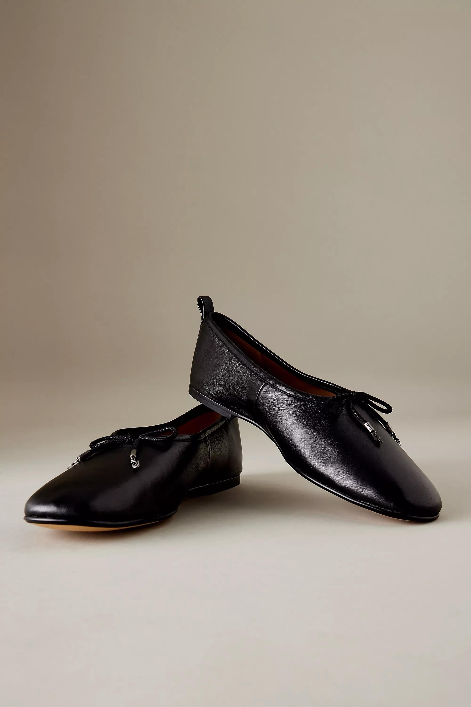Sam Edelman Metallic Leather Ballet Pumps, Black, , large image number 3