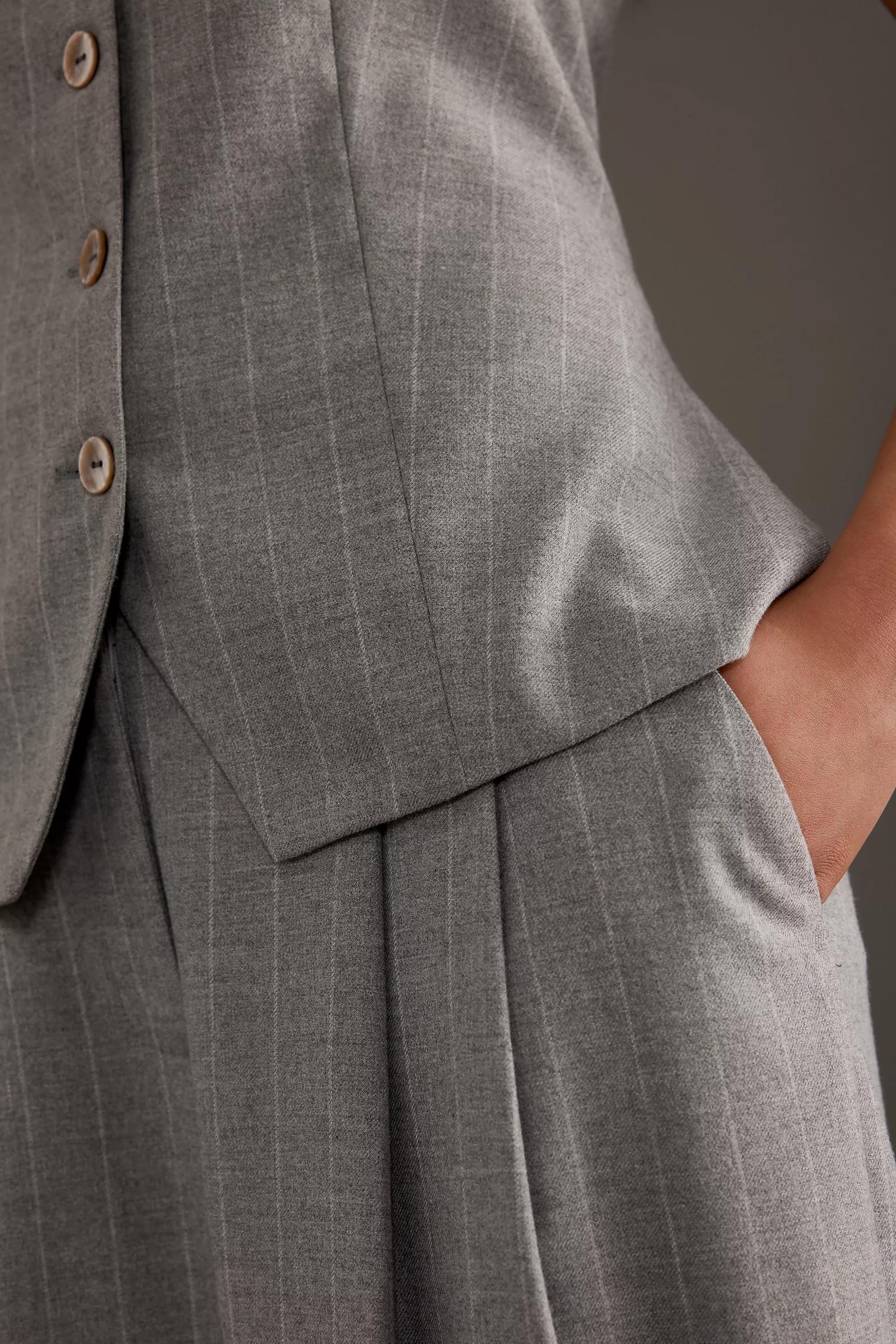 Luna Pinstripe Waistcoat, Grey, , large image number 5