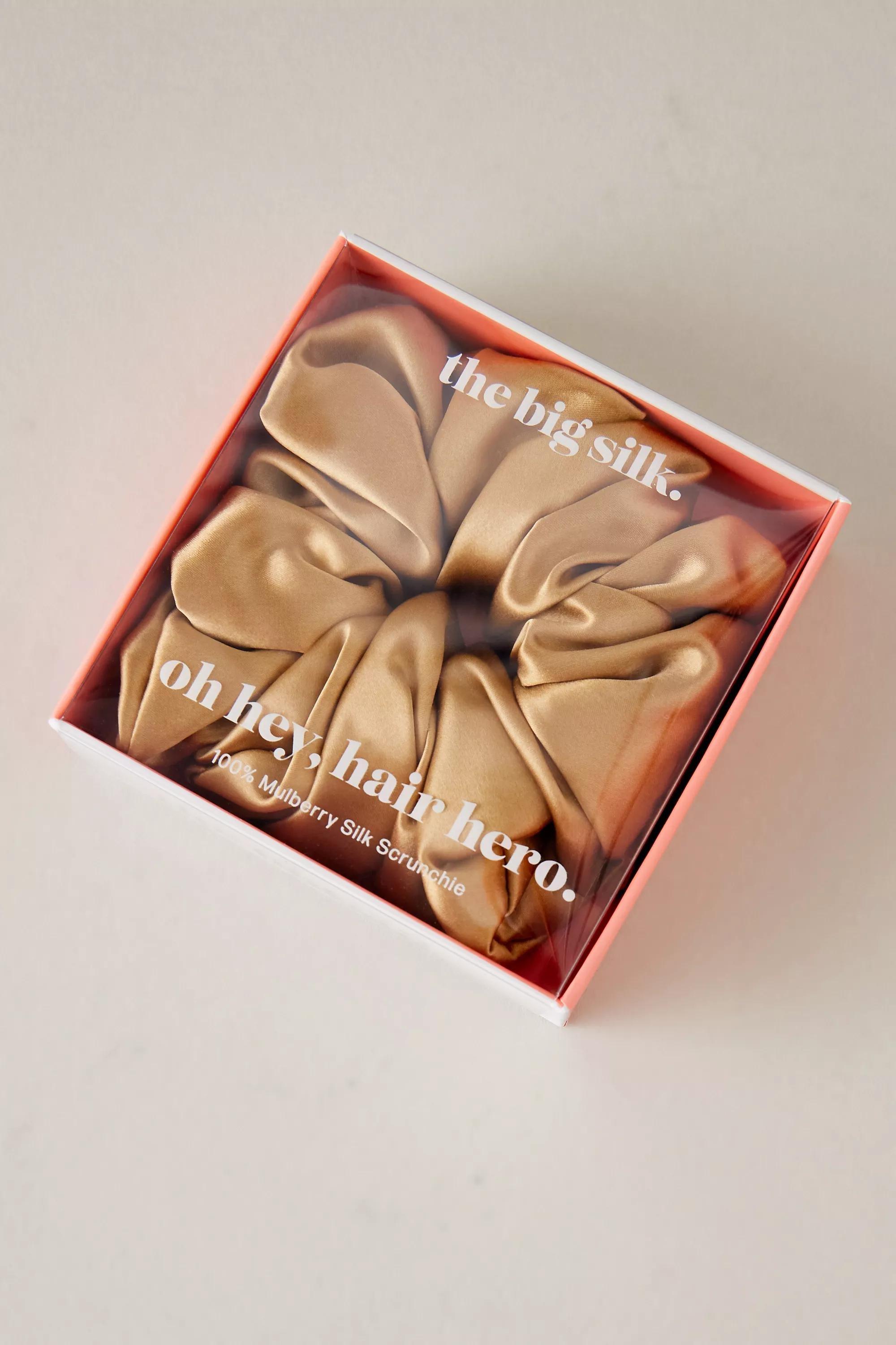 The Big Silk Mulberry Silk Hair Scrunchie, Gold, , large image number 0