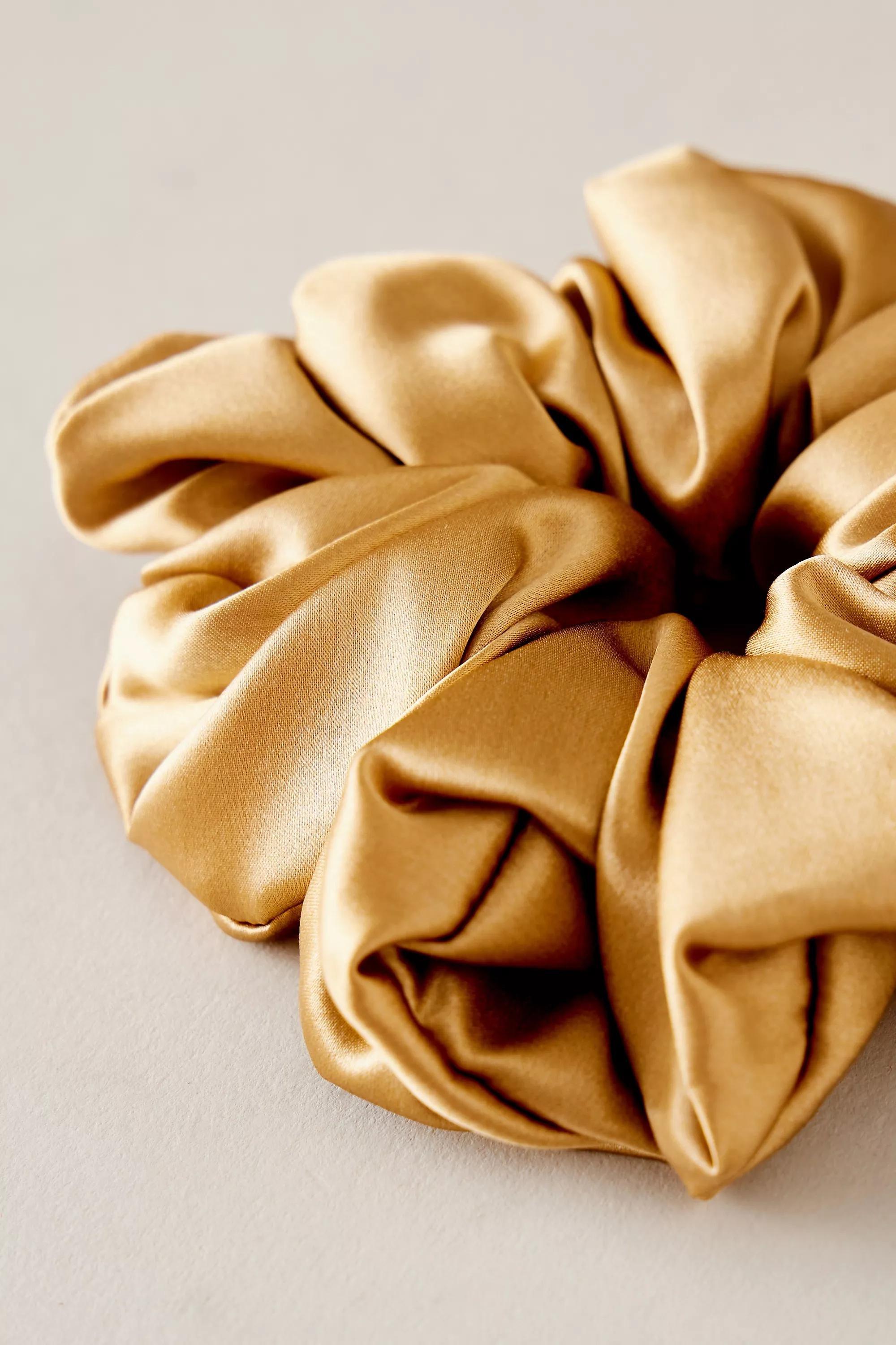 The Big Silk Mulberry Silk Hair Scrunchie, Gold, , large image number 1