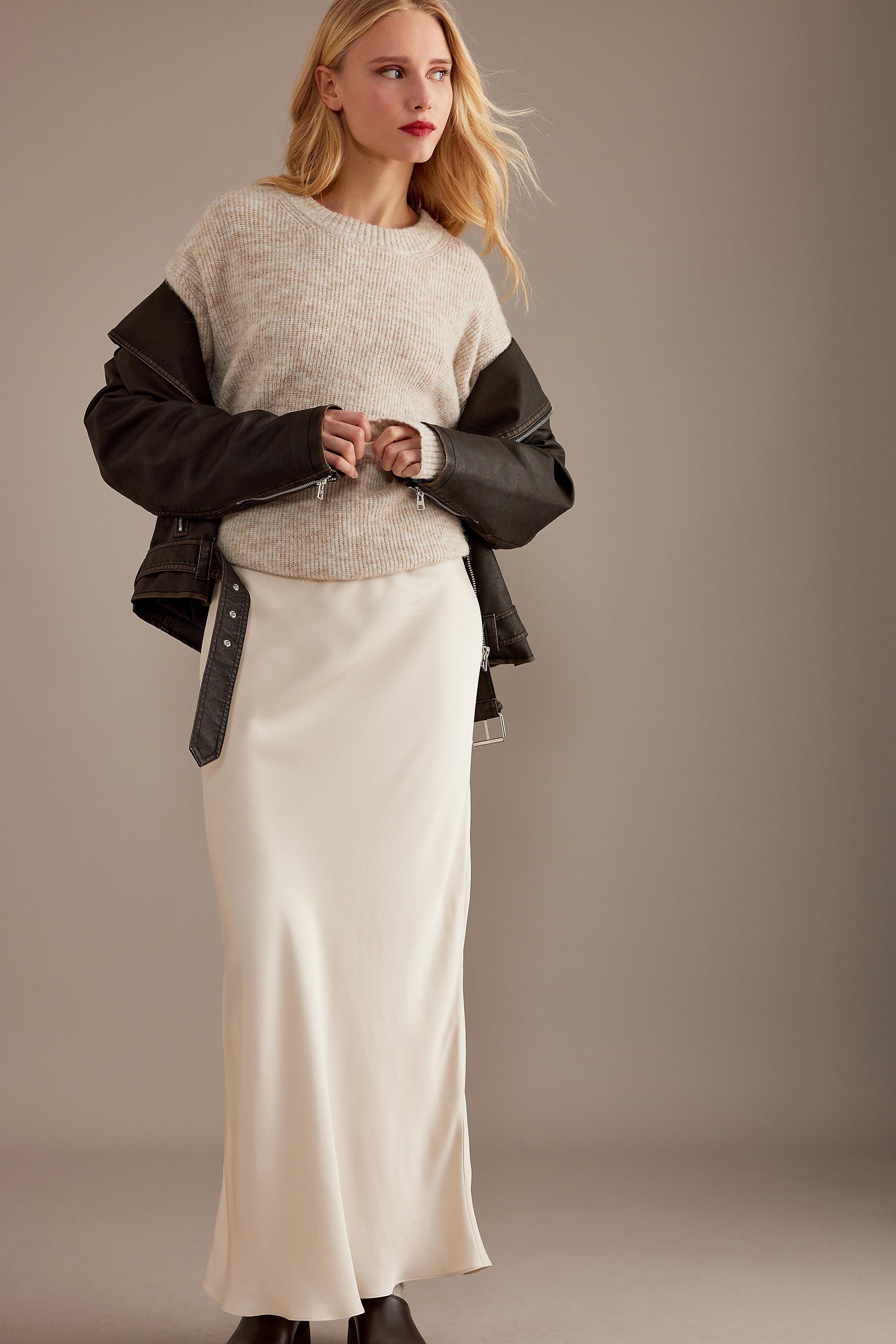 Anthropologie Plain Slip Party Maxi, Cream, A501_0012, large image number 7