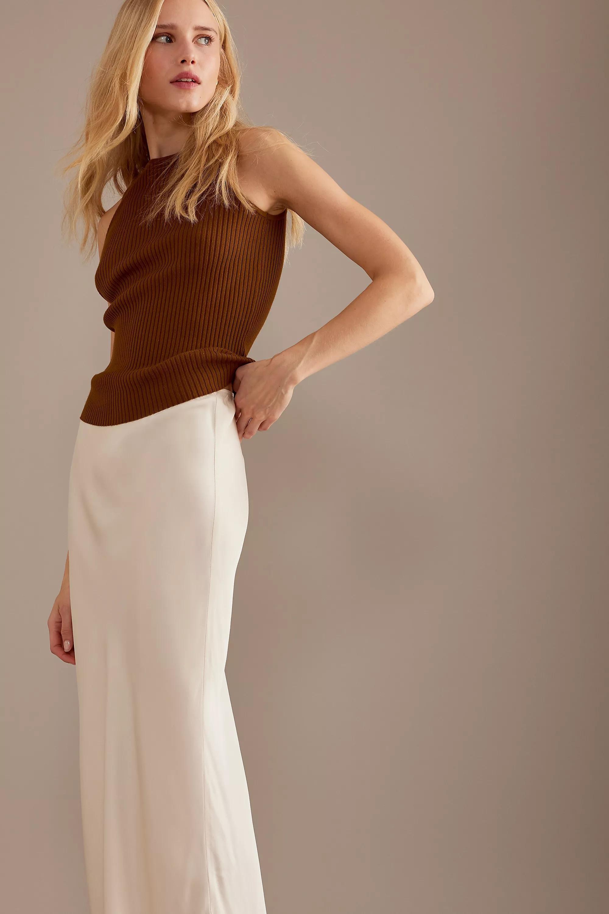 Anthropologie Plain Slip Party Maxi, Cream, A501_0012, large image number 8