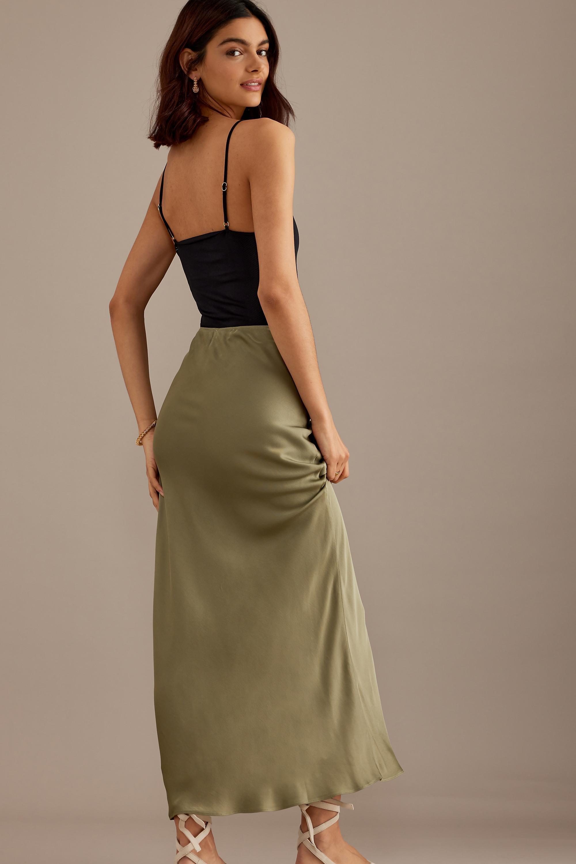 Anthropologie Plain Slip Brunch Maxi, Khaki, , large image number 2