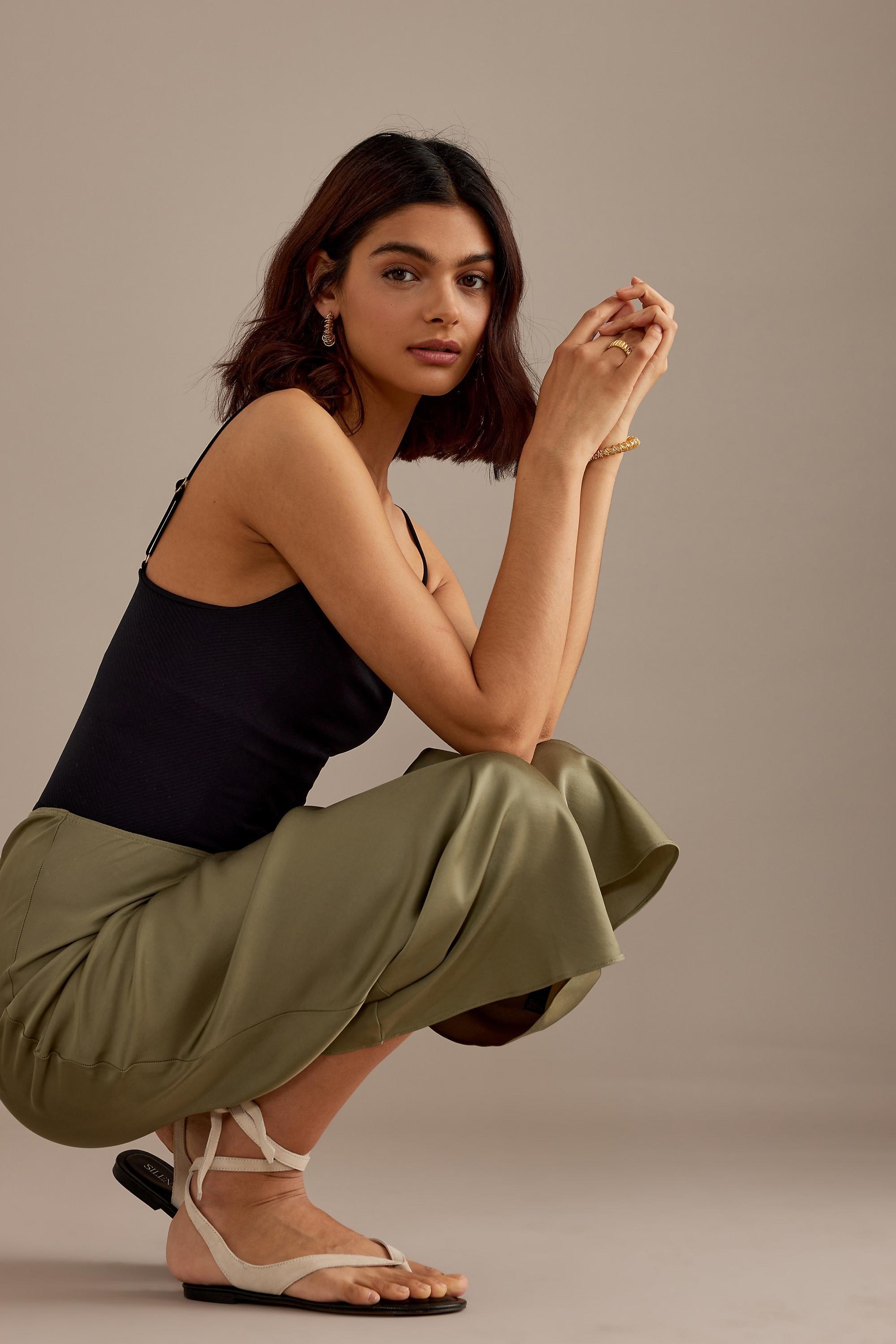 Anthropologie Plain Slip Brunch Maxi, Khaki, , large image number 3
