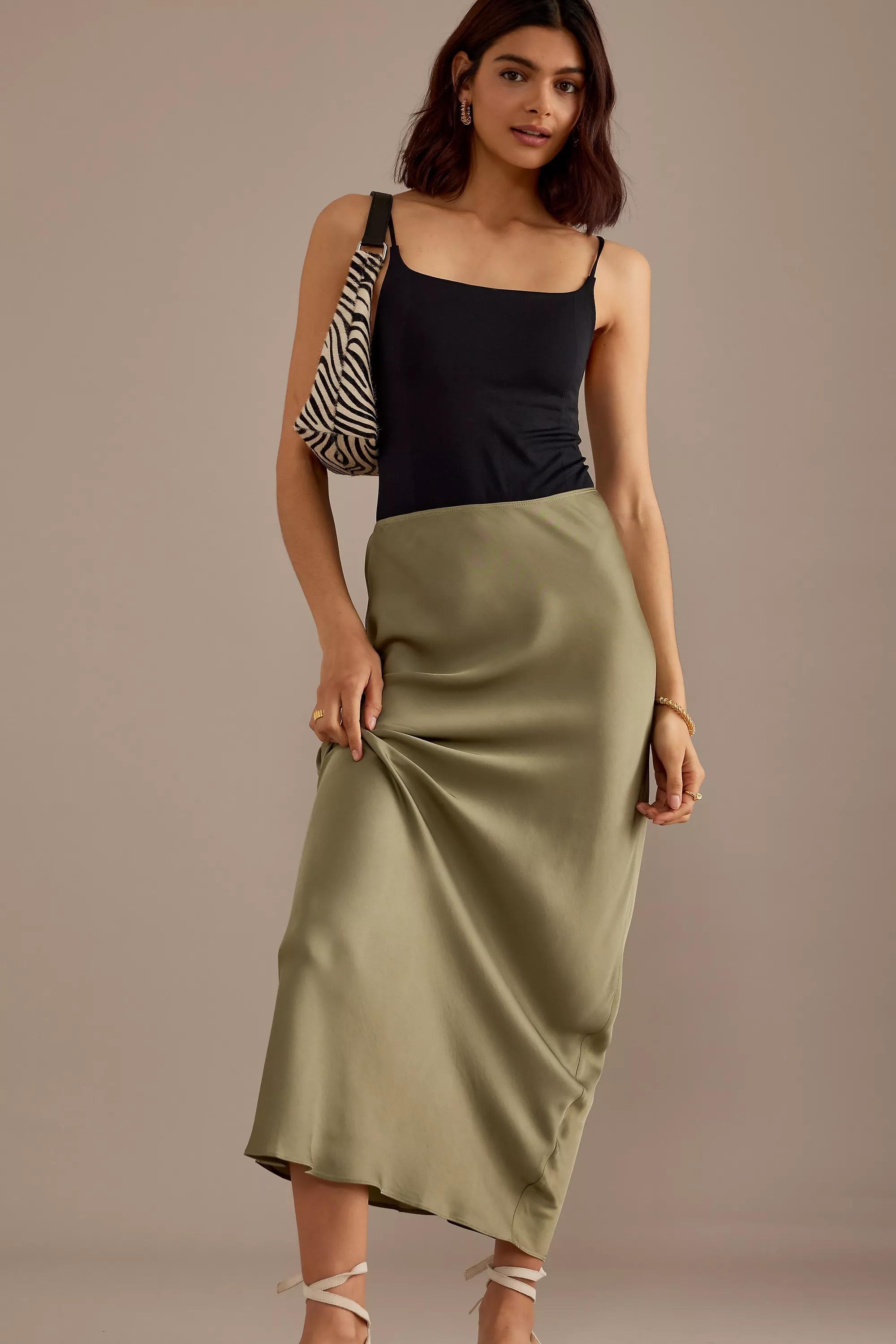 Anthropologie Plain Slip Brunch Maxi, Khaki, , large image number 5