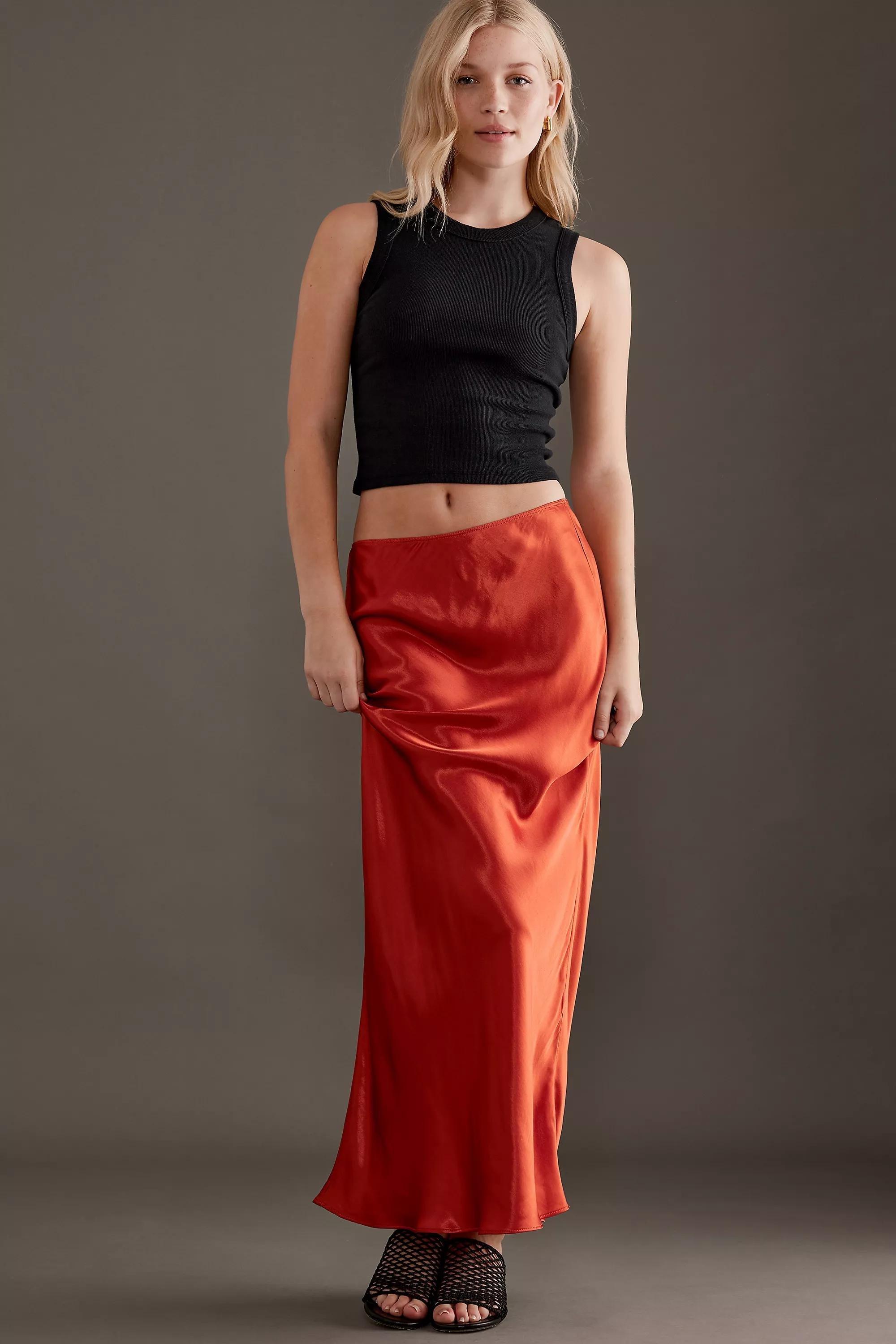 Maxi Slip Skirt, Orange, , large image number 2