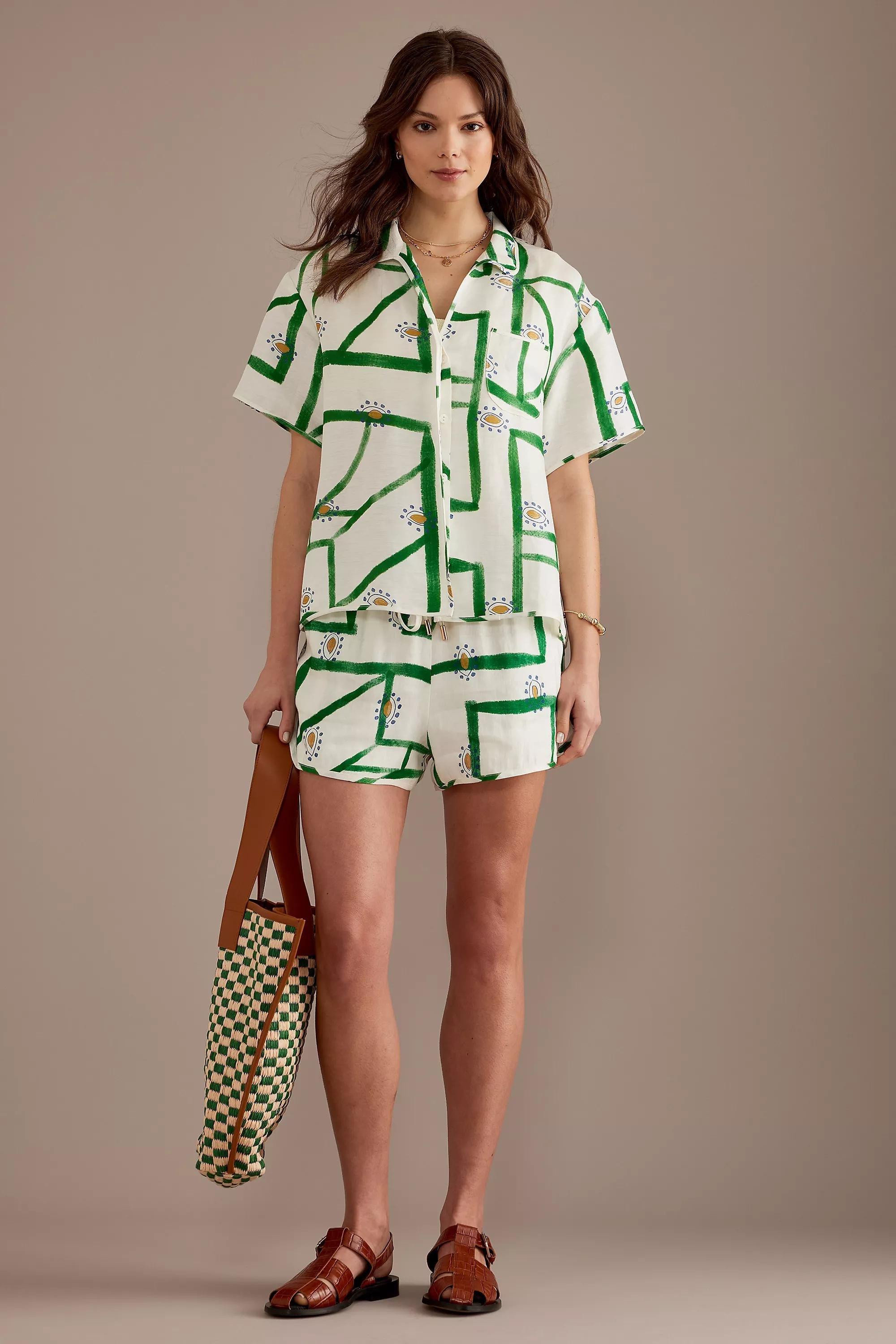 Sancia Short-Sleeve Shirt, Green, , large image number 1