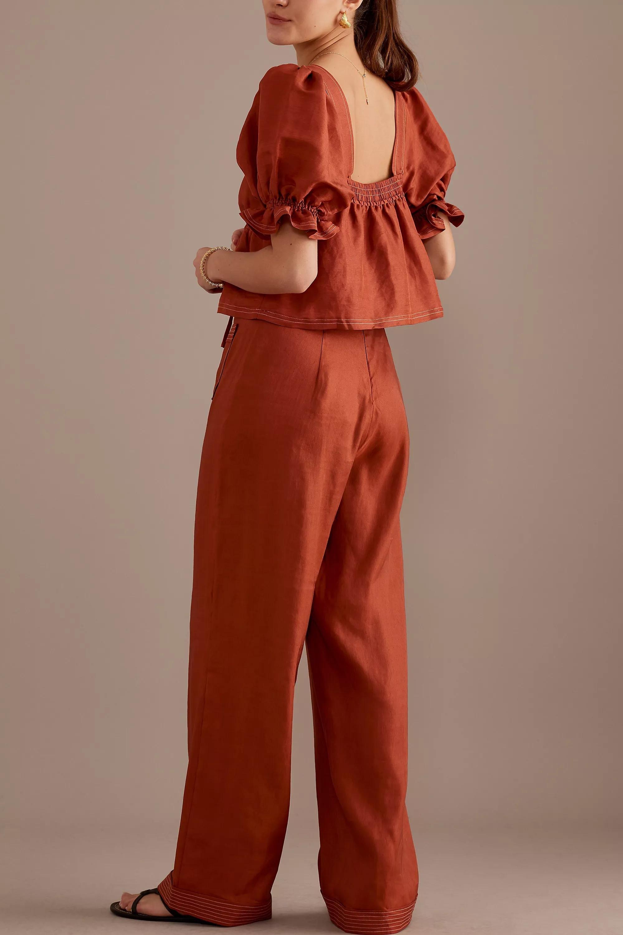 Sancia  Straight-Leg Trousers, Orange, , large image number 1