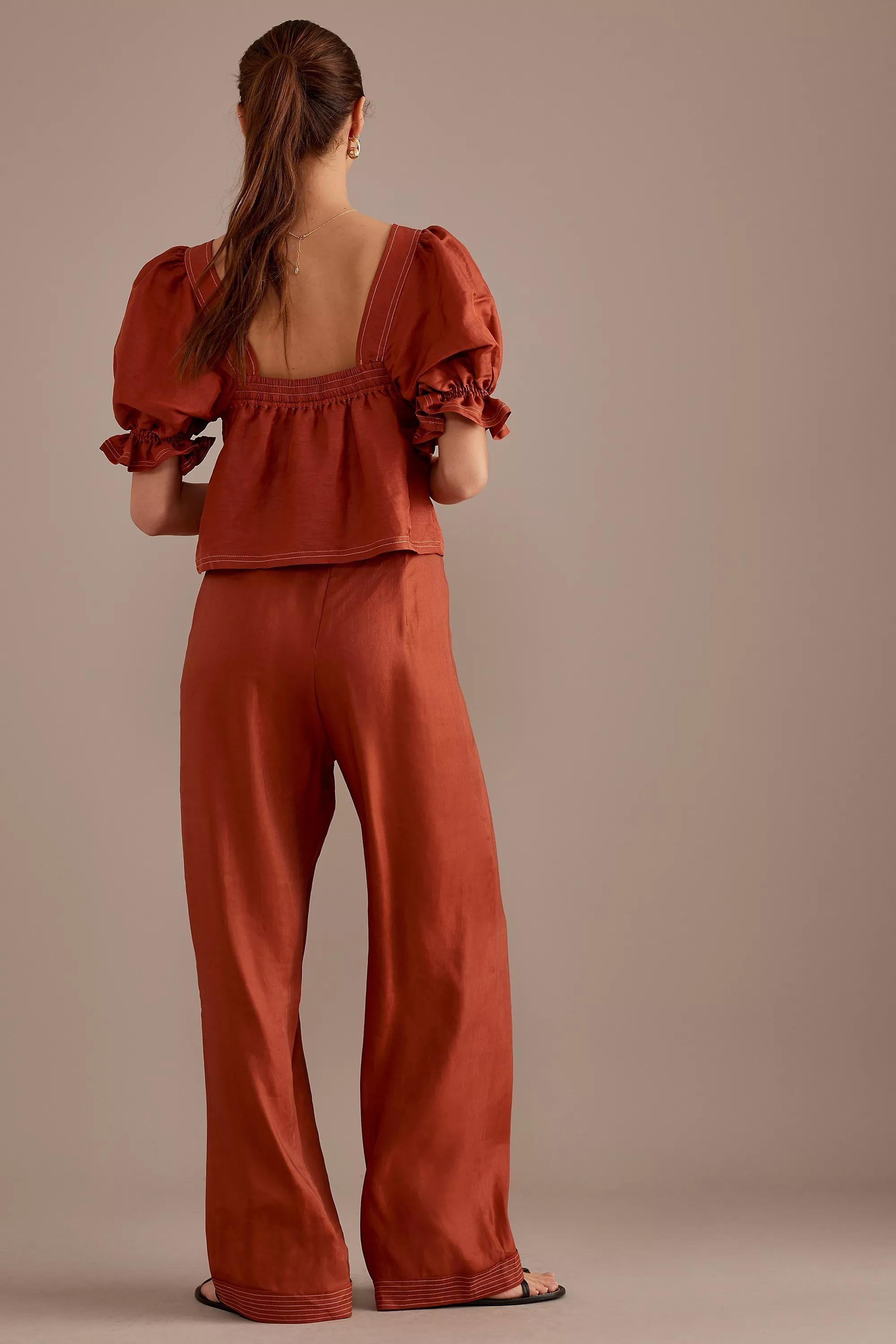 Sancia  Straight-Leg Trousers, Orange, , large image number 3