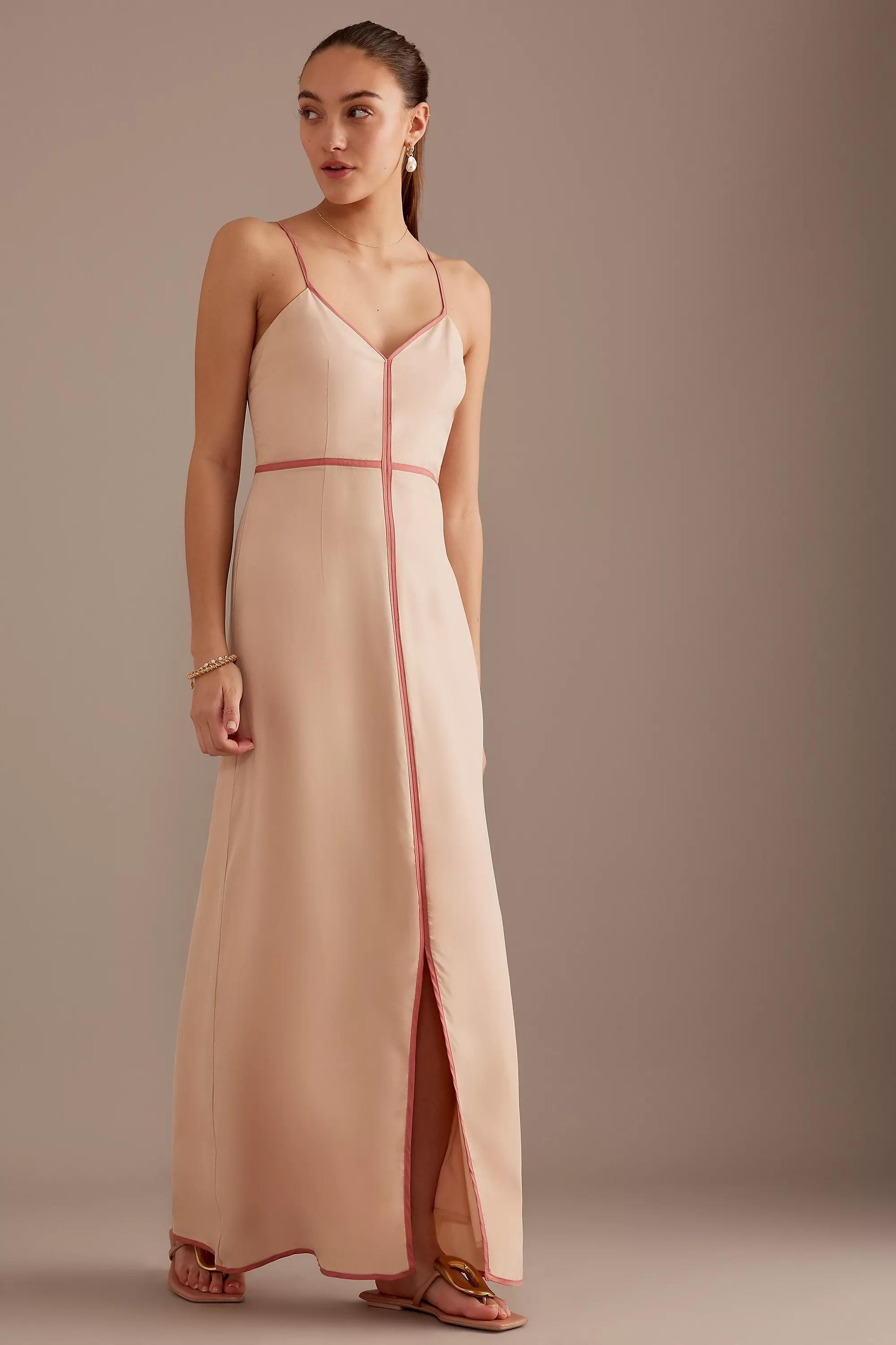 Sancia Tori V-Neck Maxi Dress, Beige, A501_0014, large image number 0
