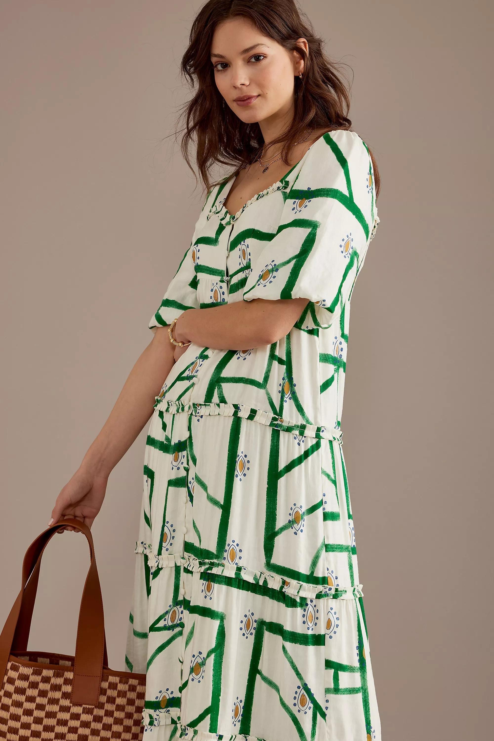 Sancia Harlow Tiered Maxi Dress, Green, , large image number 4