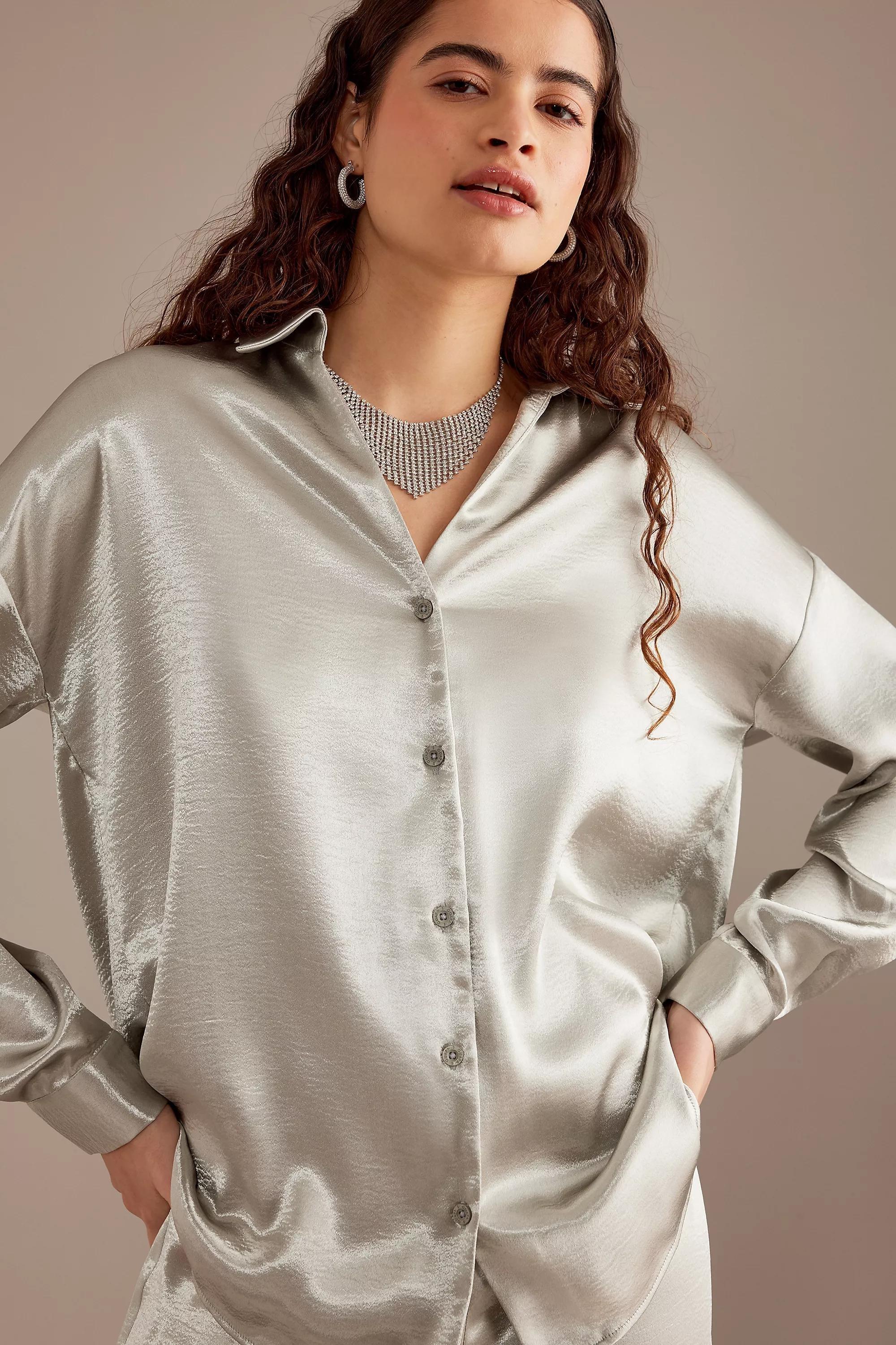 Guapa Button-down Shirt, Silver, , large image number 2