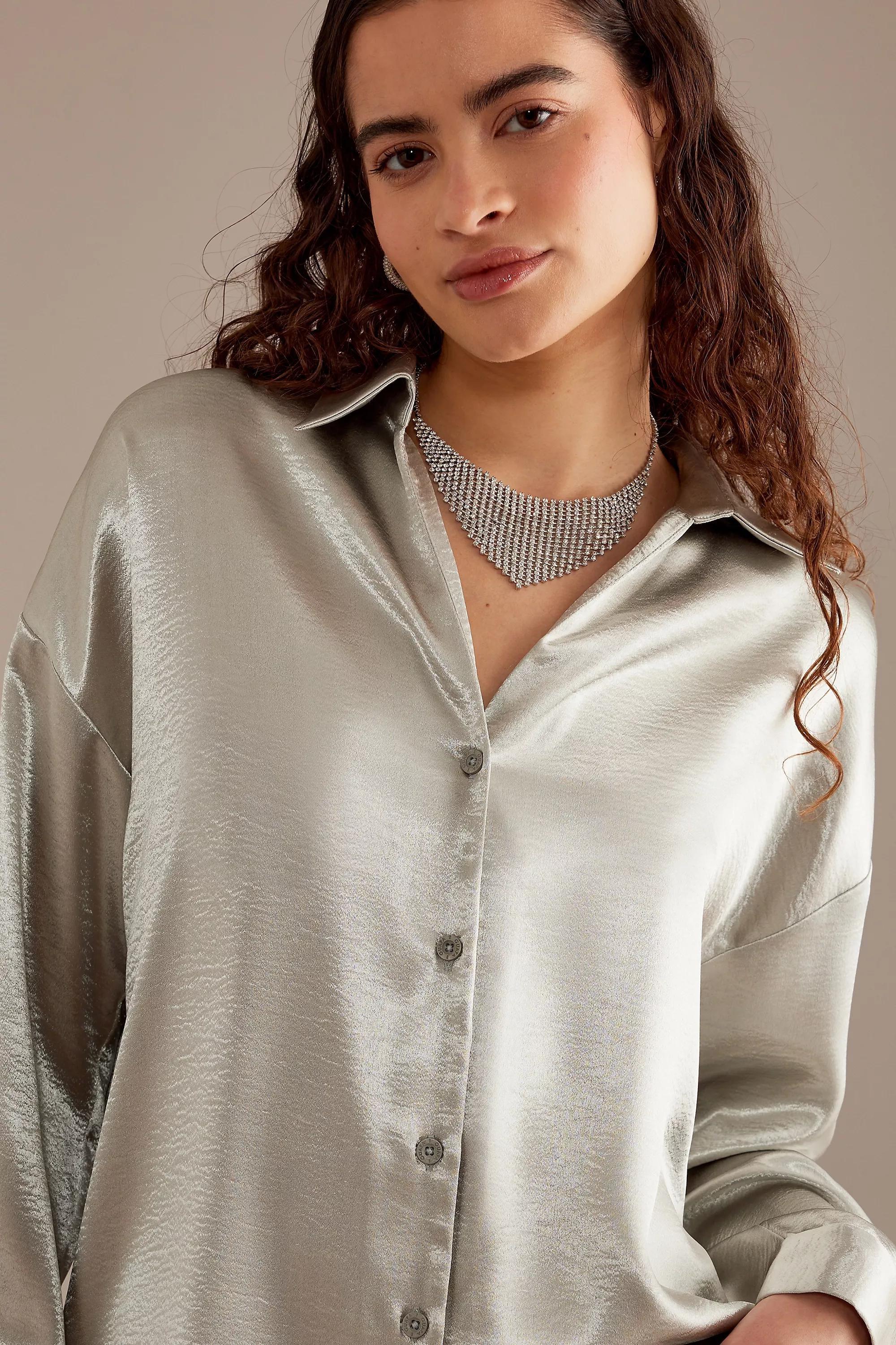 Guapa Button-down Shirt, Silver, , large image number 3