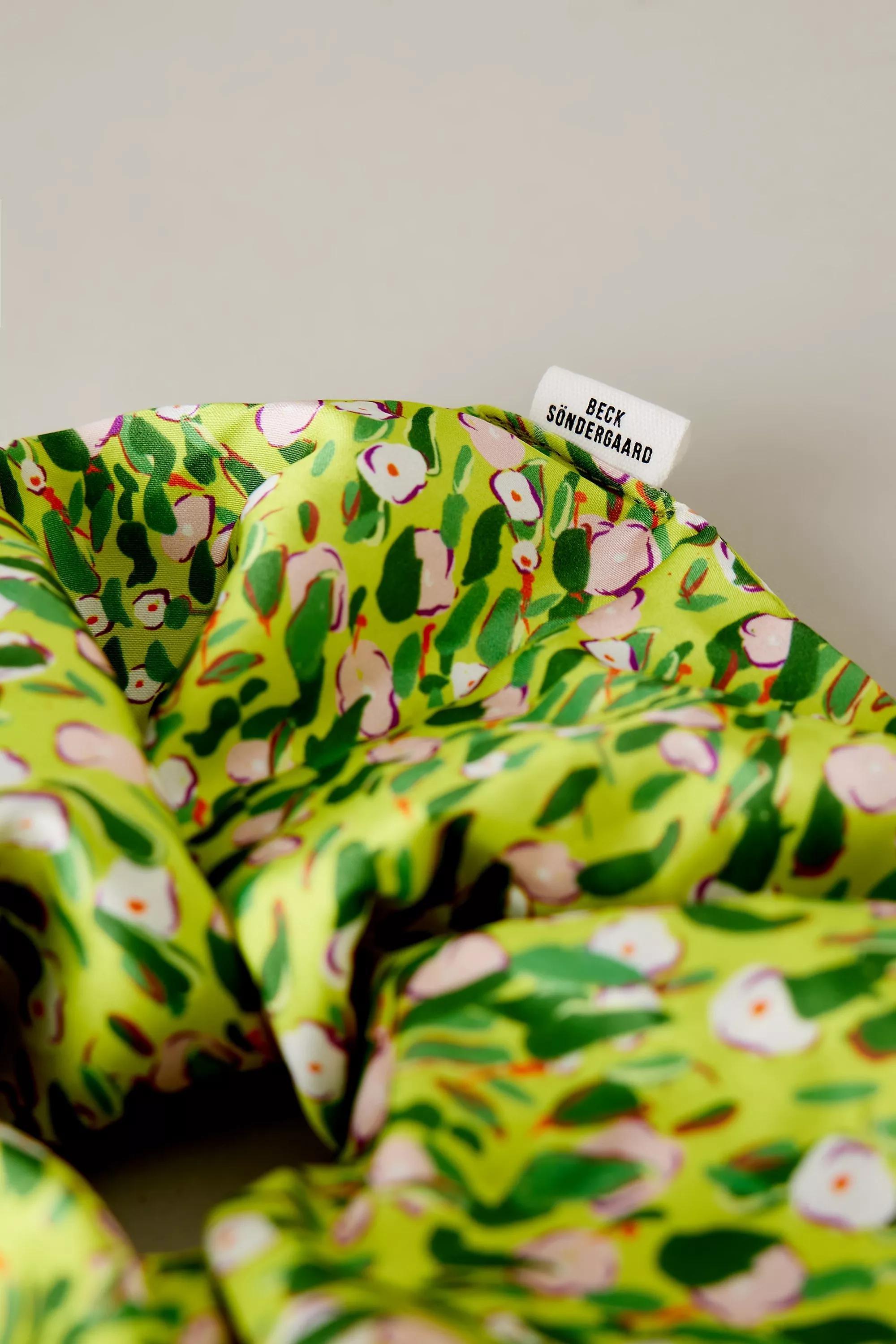 Becksondergaard Printed Hair Scrunchie, Green, A501_0237, large image number 1