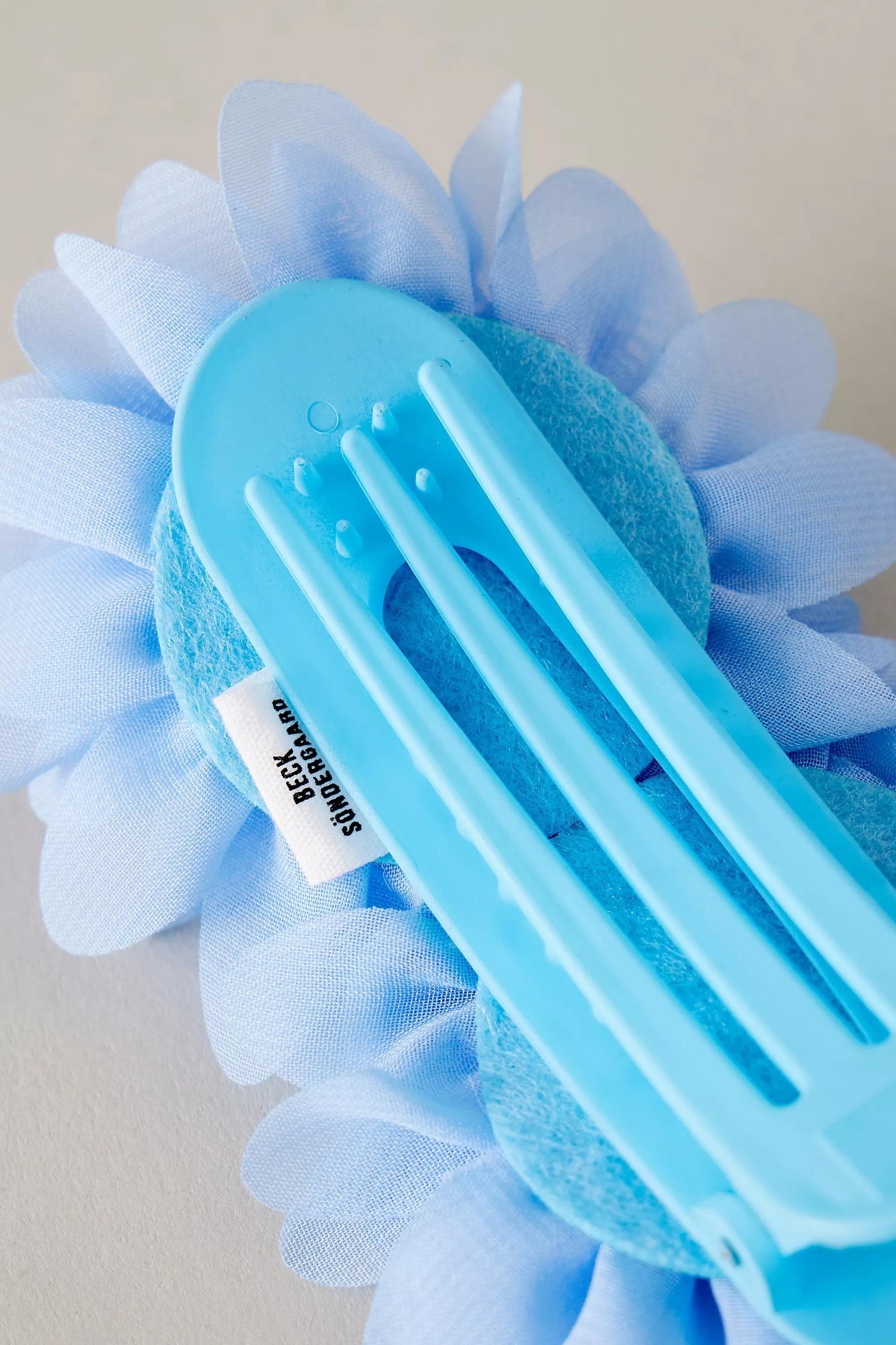 Blue Floral Regular Hair Clip, Kids Girls, A501_0080, large image number 0