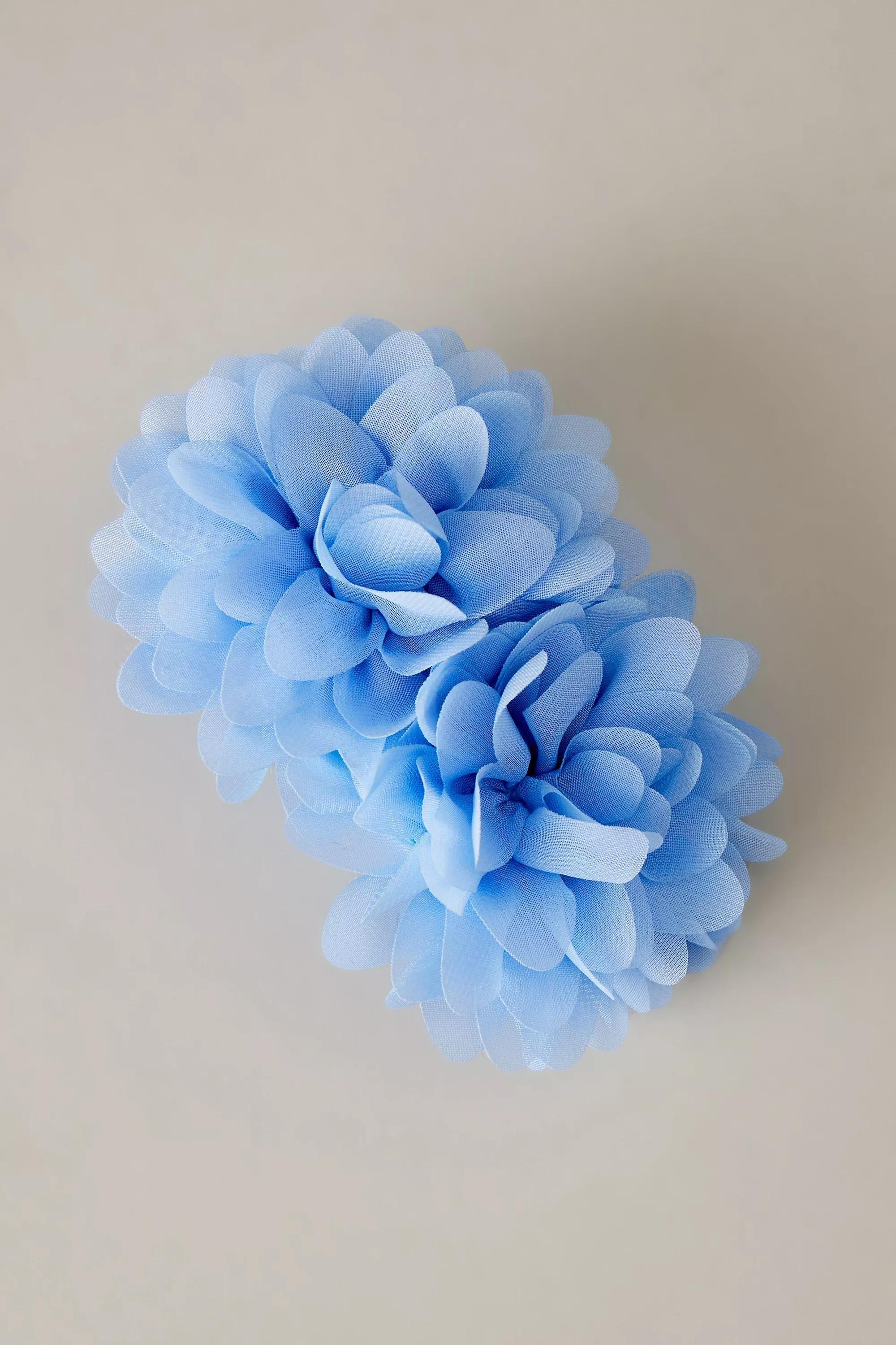 Blue Floral Regular Hair Clip, Kids Girls, A501_0080, large image number 1