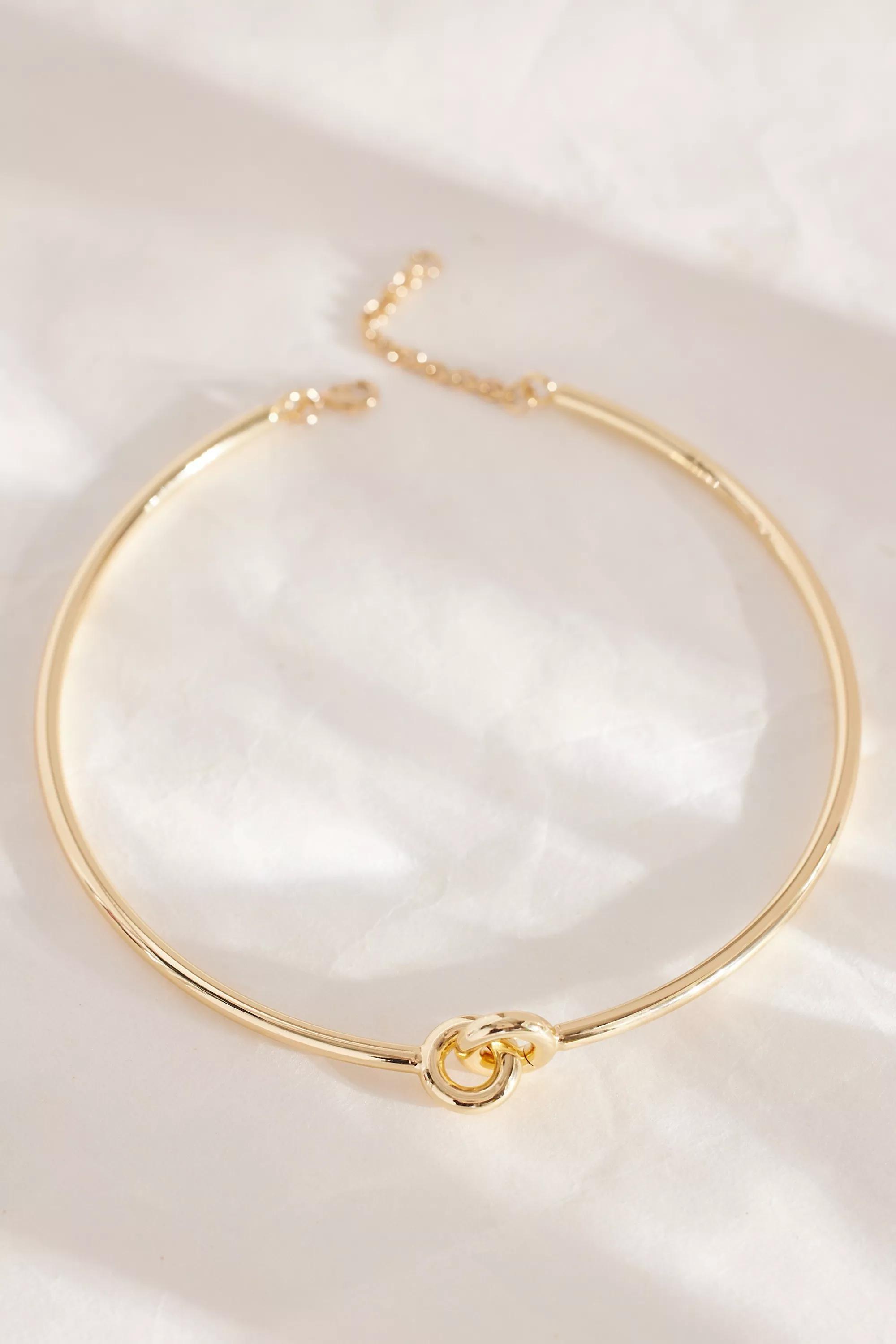 Sleek Choker Necklace, Gold, A501_0070, large image number 0