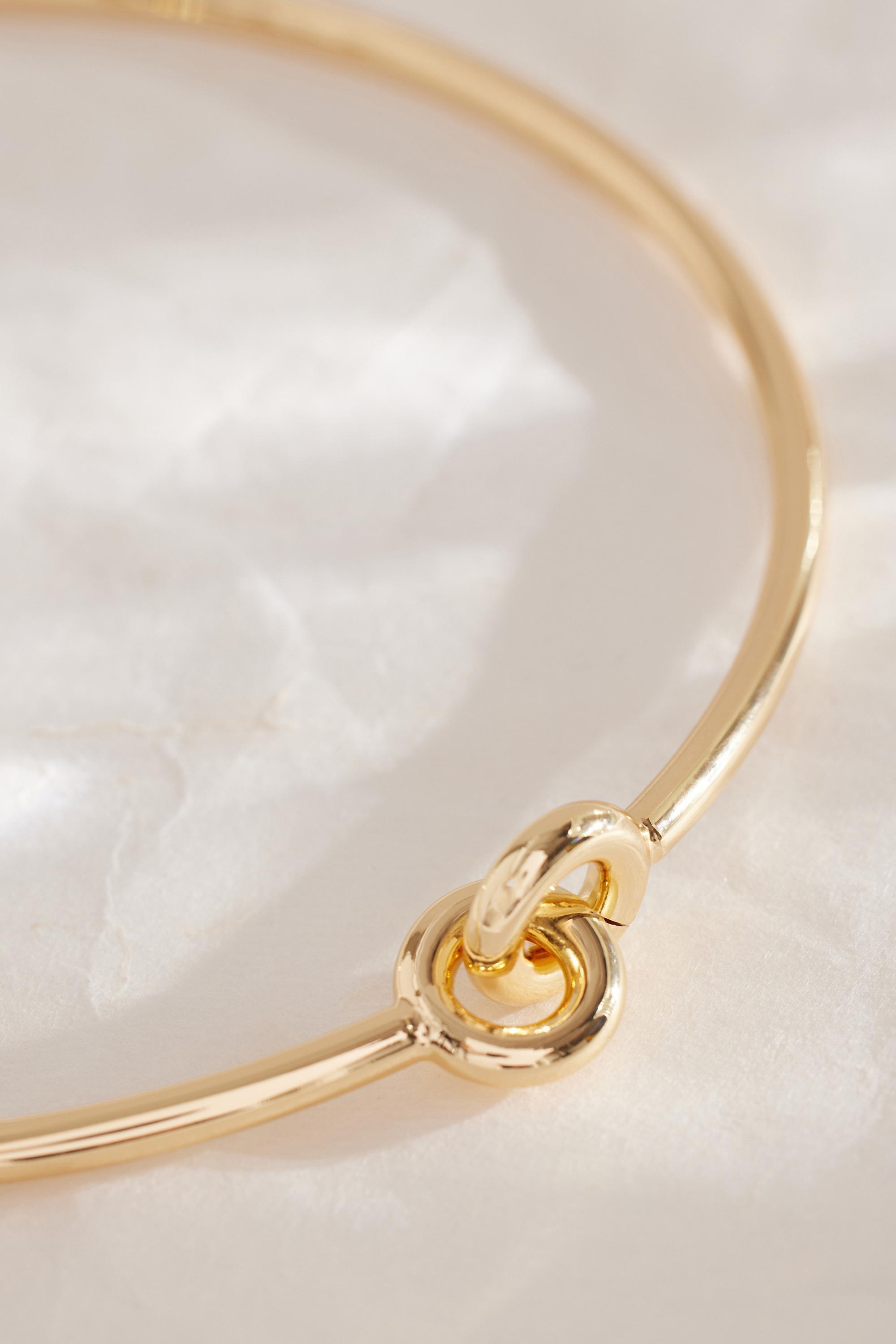 Sleek Choker Necklace, Gold, A501_0070, large image number 2