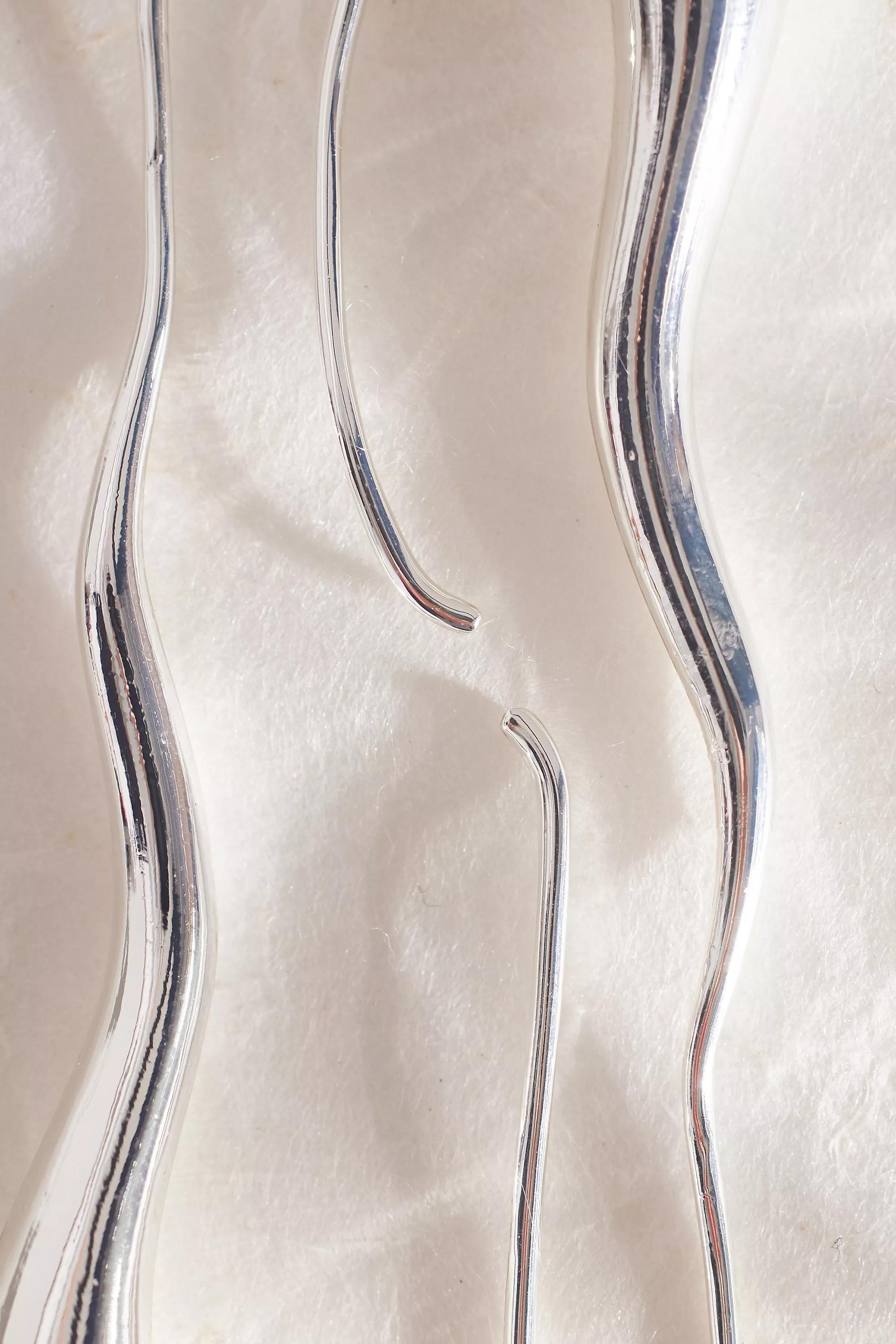 Slinky Teardrop Earrings, Silver, A501_0007, large image number 2