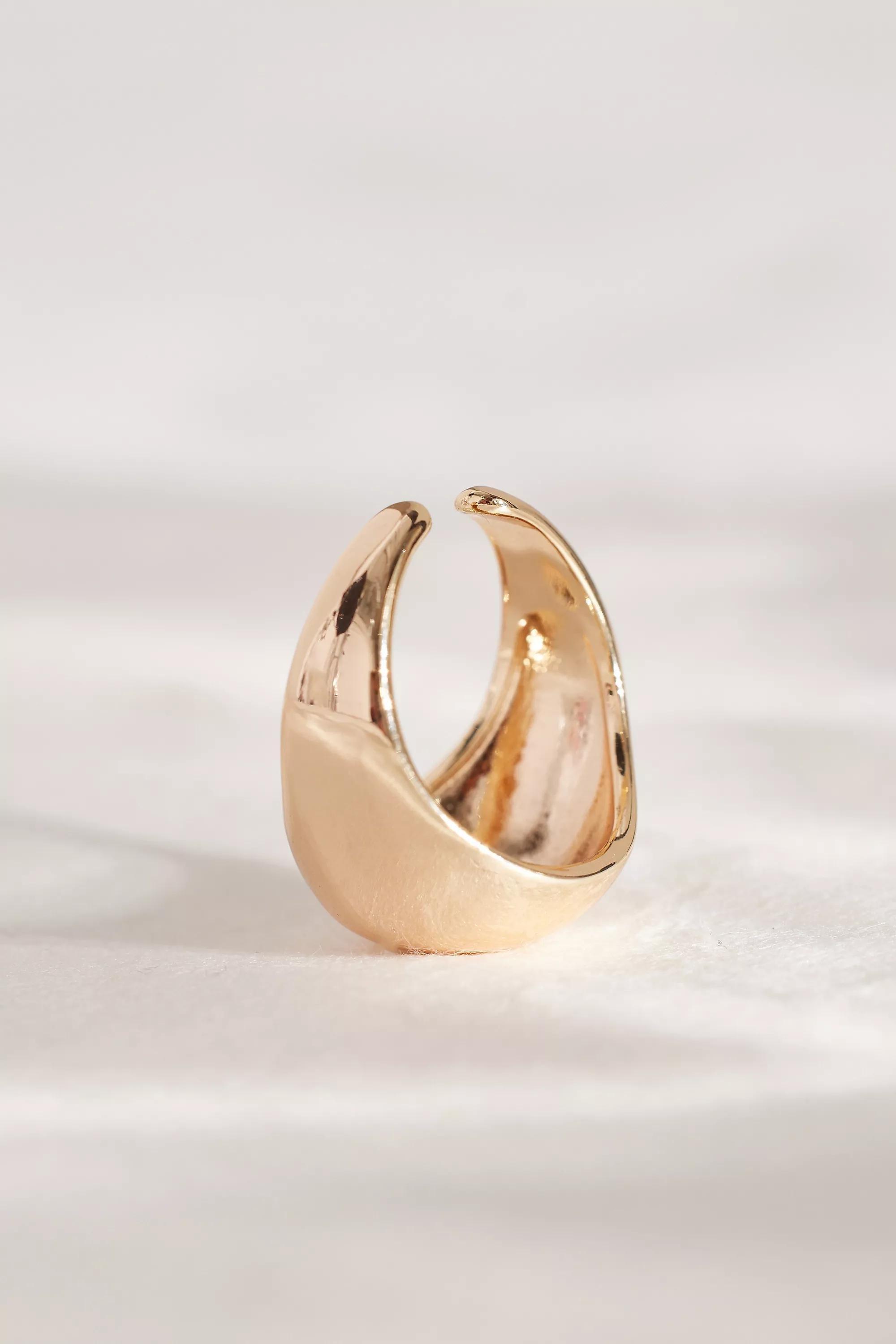 Anthropologie - Chunky Dome Adjustable Ring, Gold-Plated