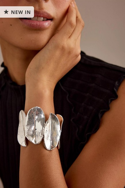 Anthropologie - Chunky Cuff Bracelet, Silver-Plated