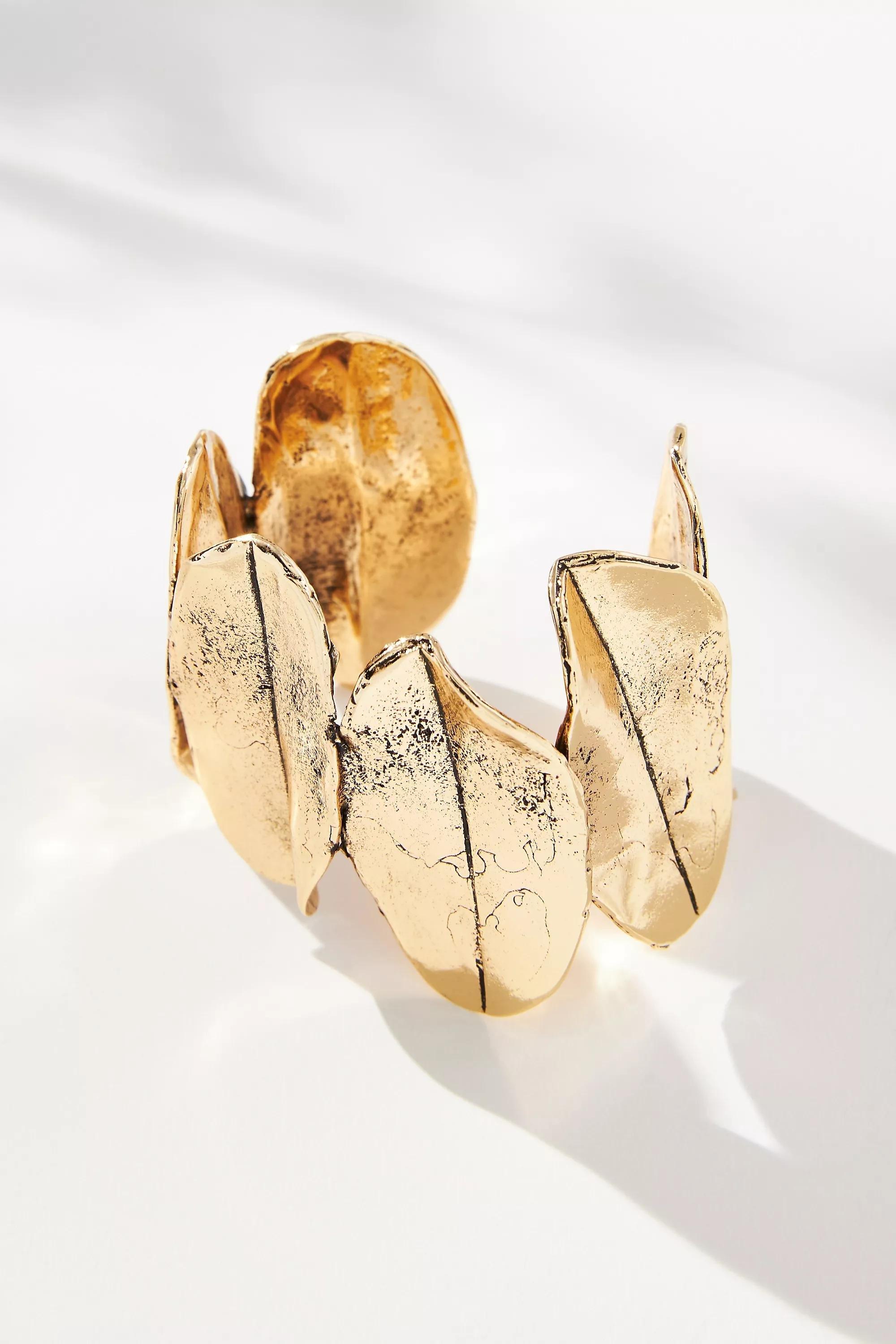 Chunky Cuff Bracelet, Gold, A501_0070, large image number 0