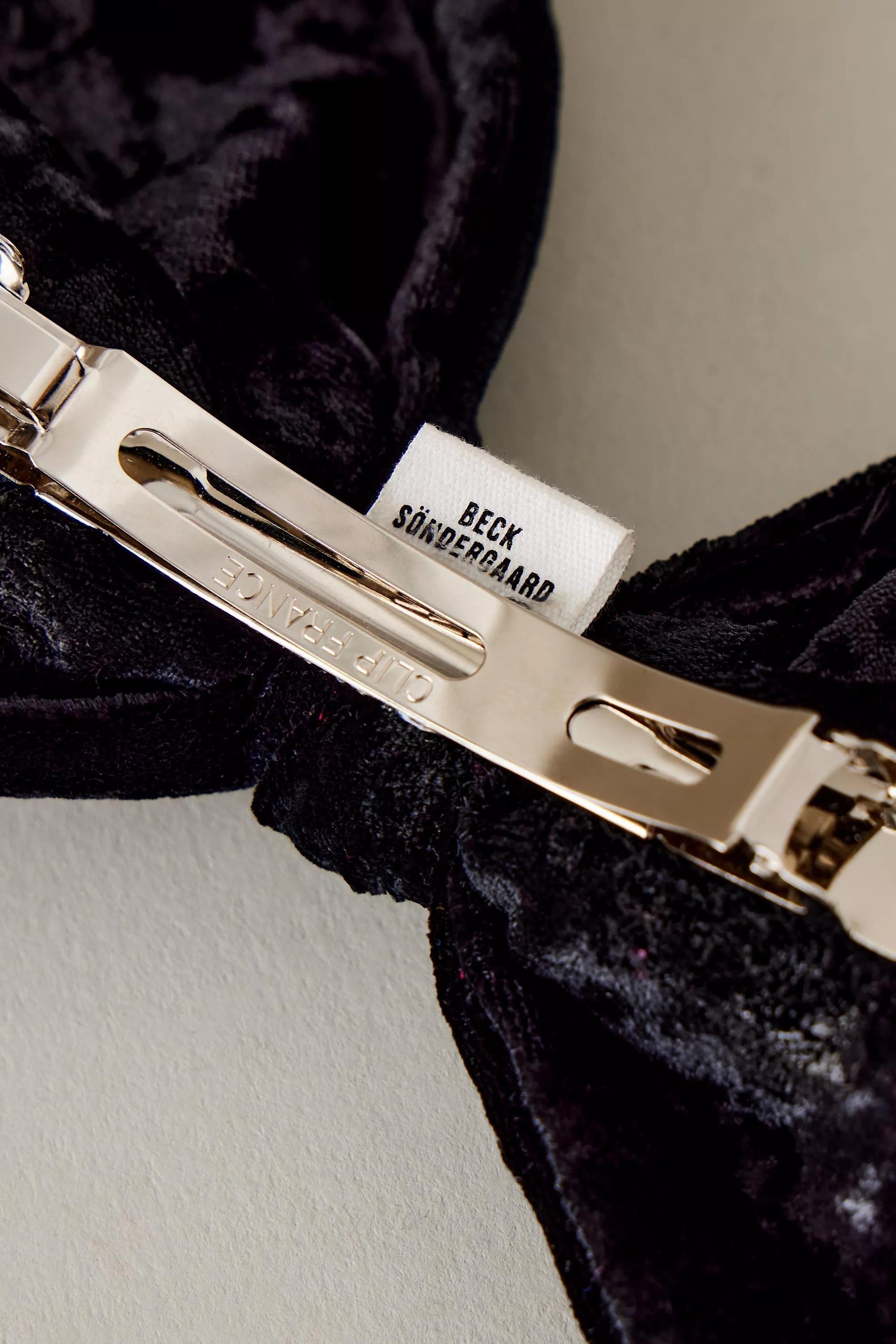 Velour Big Bow, Black, A501_0259, large image number 0