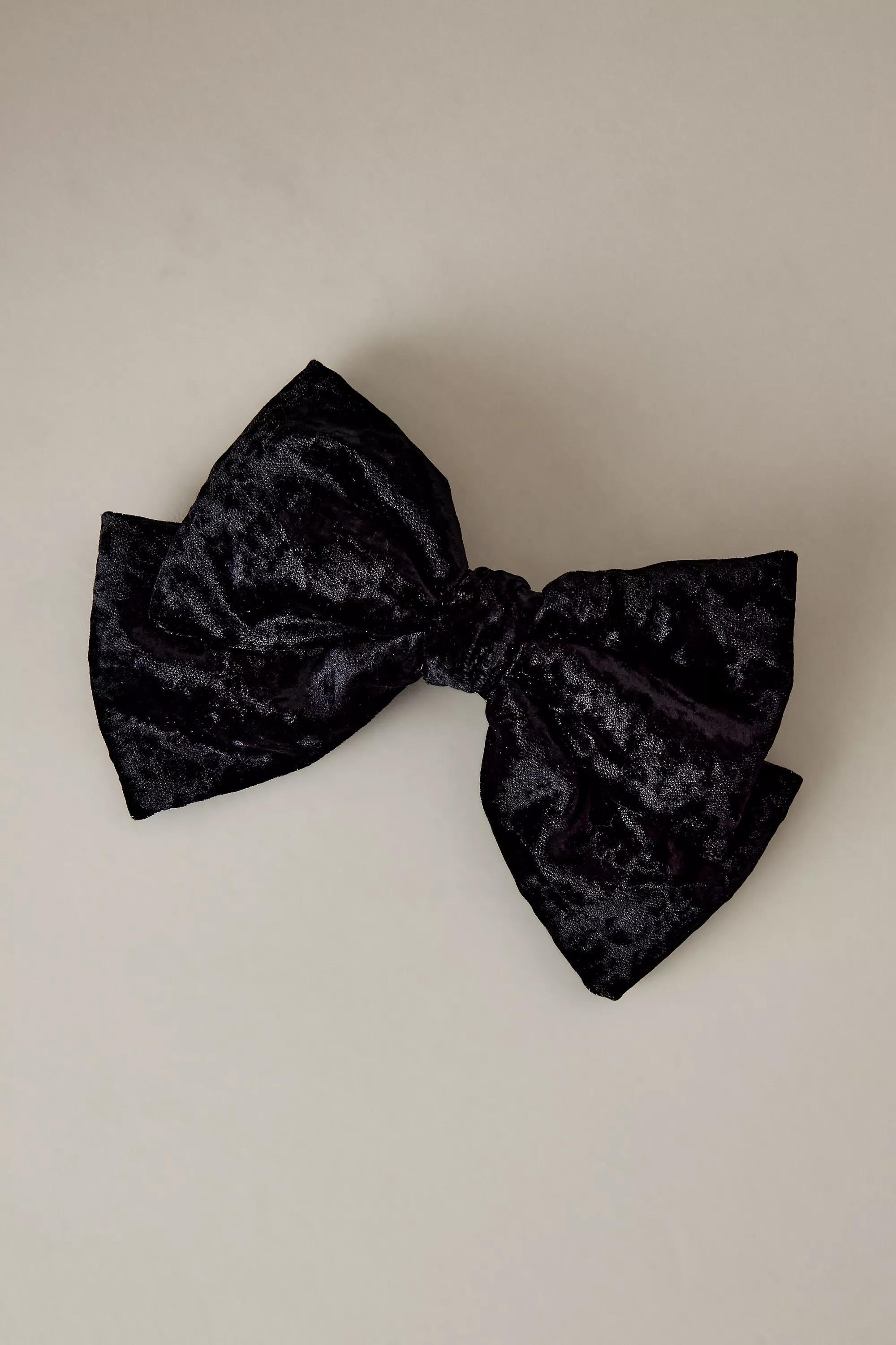 Velour Big Bow, Black, A501_0259, large image number 1