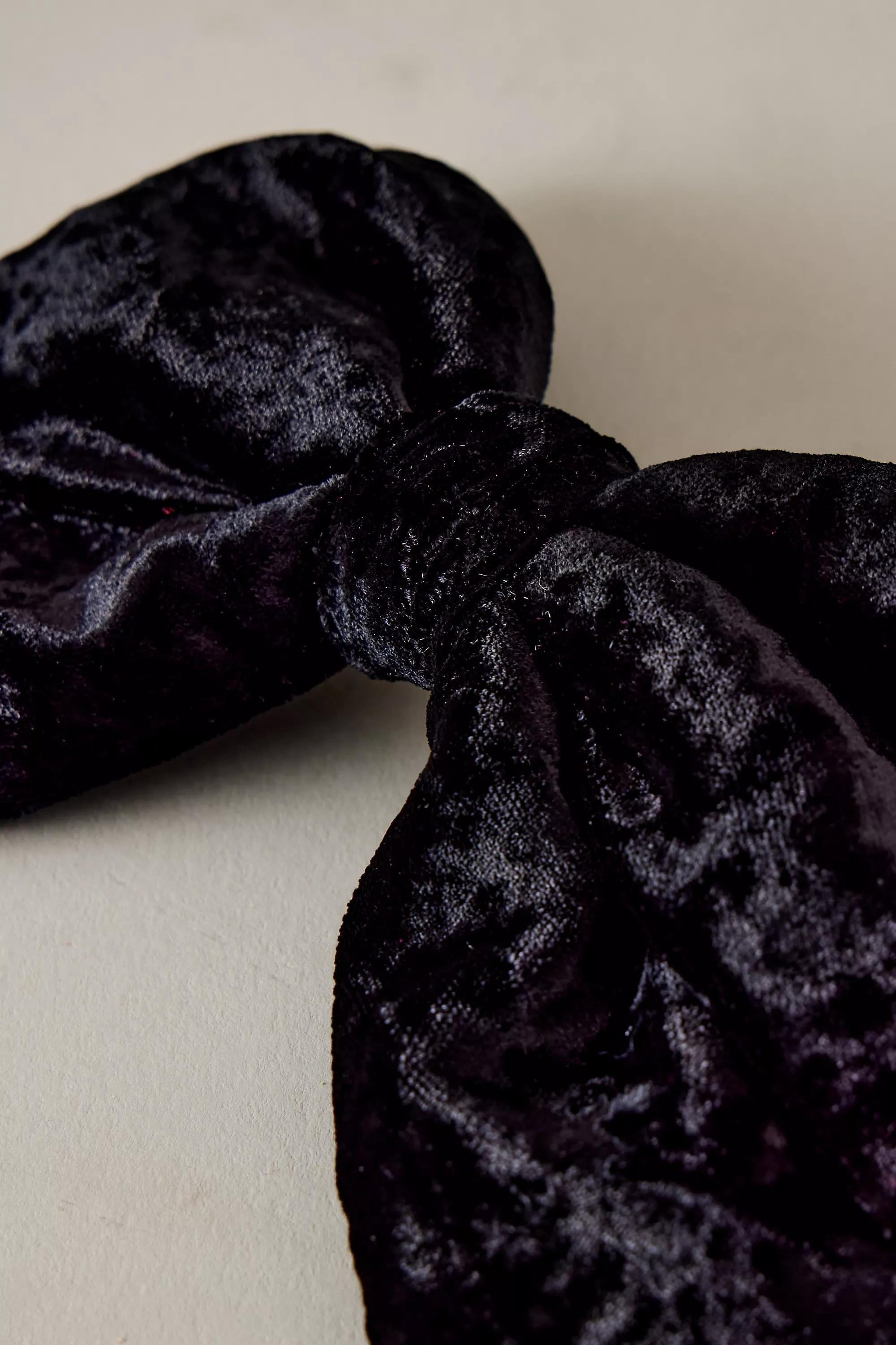 Velour Big Bow, Black, A501_0259, large image number 2