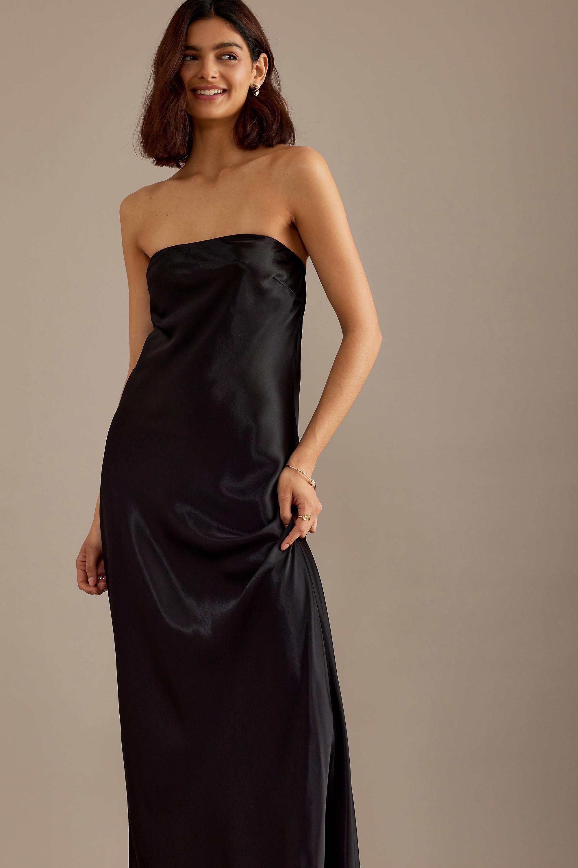Anthropologie Strapless Maxi, Black, , large image number 1