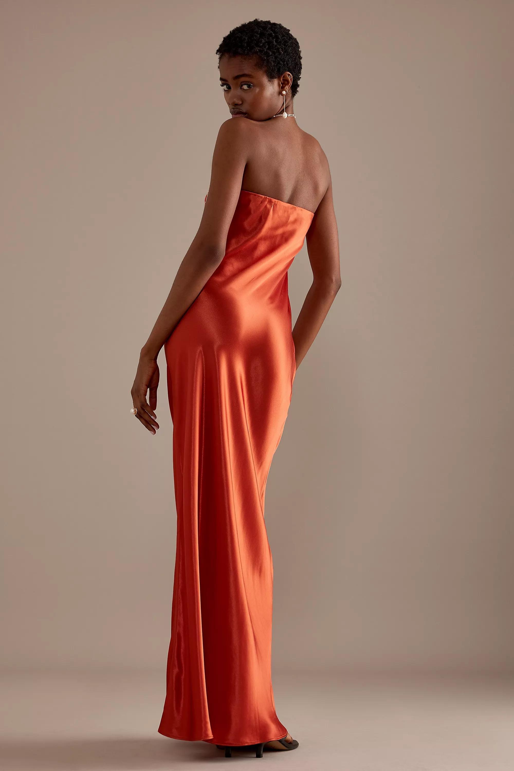 The Fleur Satin Maxi Slip Dress, Red, , large image number 4