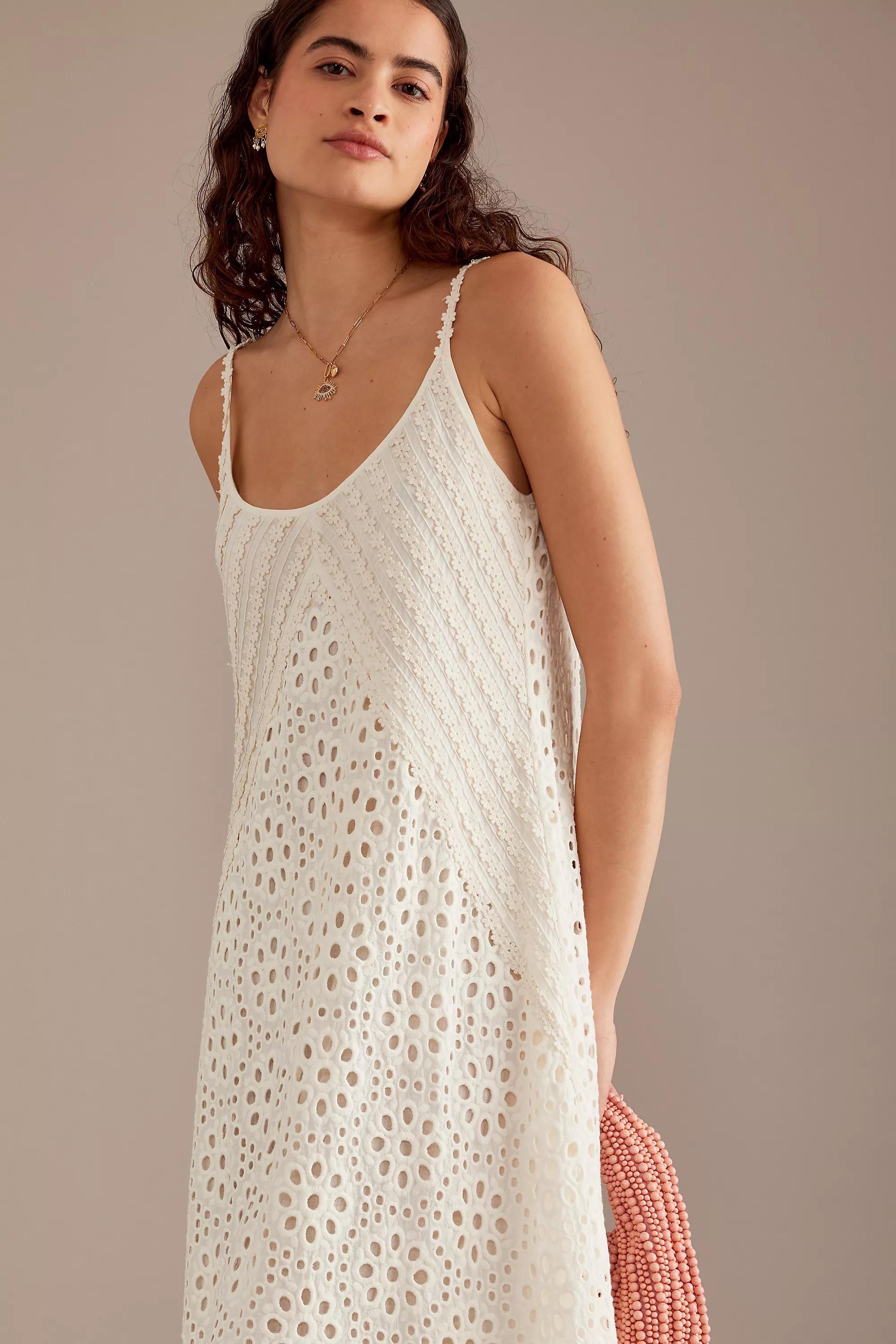 Anthropologie - Fe Payal Broderie Maxi Dress, White