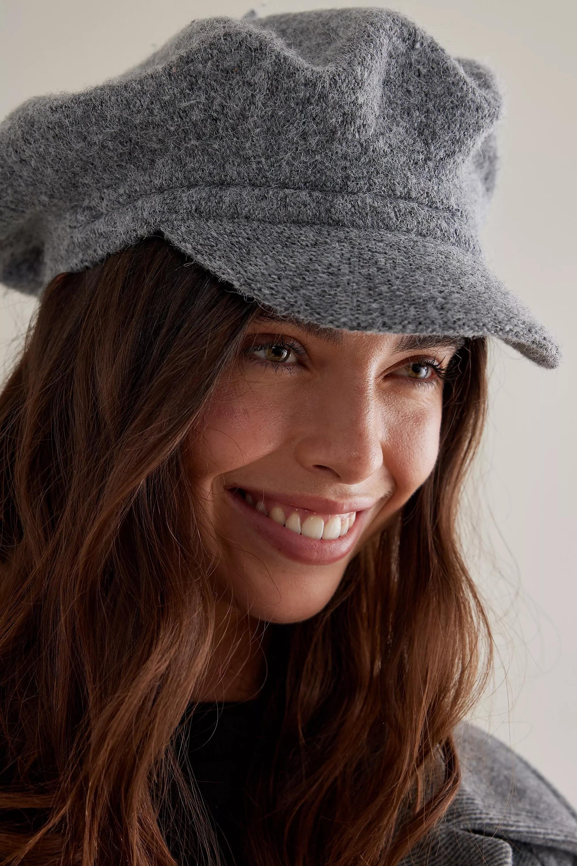 Felt Baker Boy Hat, Grey, A501_0004, large image number 1