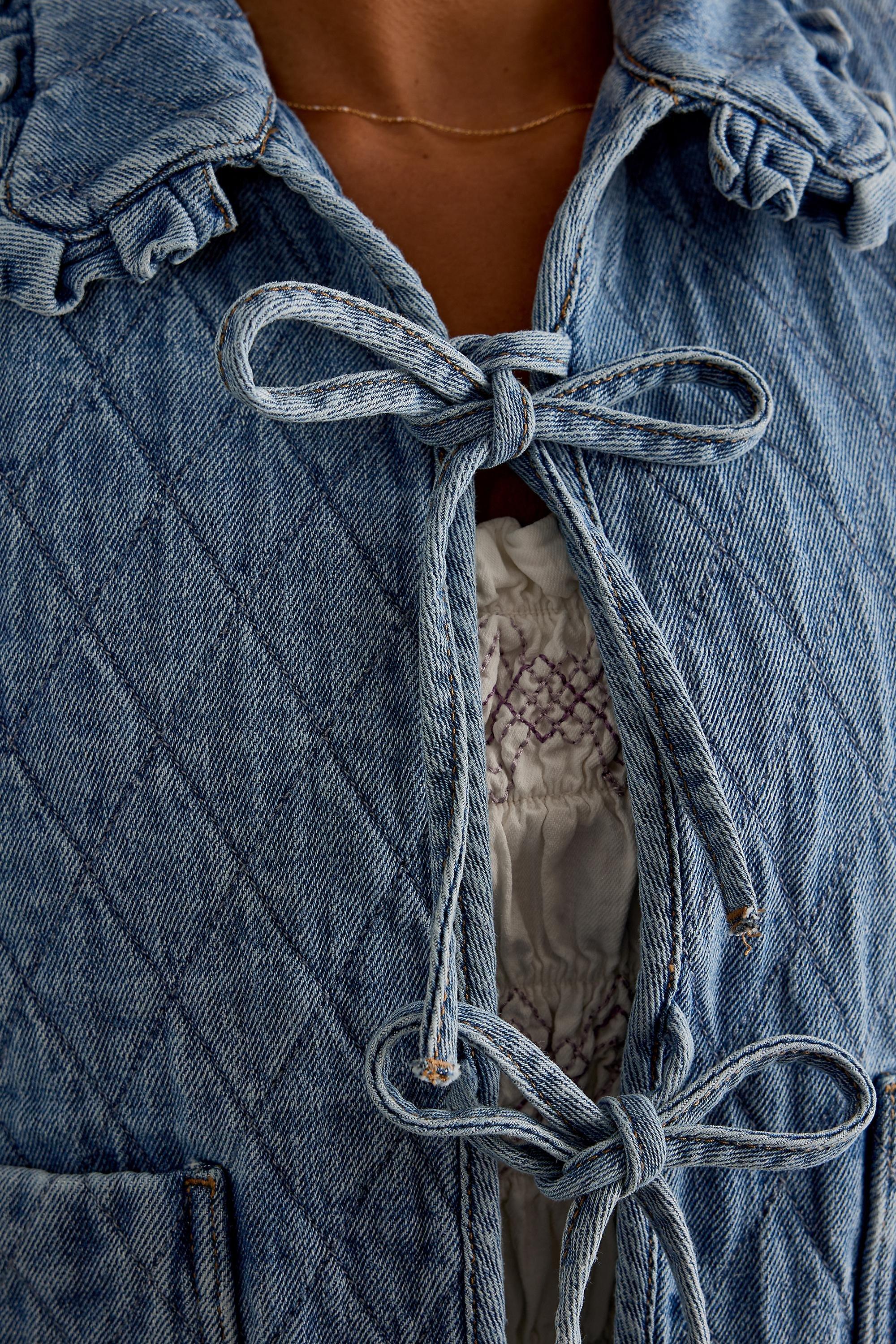 Anthropologie Textured Quilted Jacket, Blue, , large image number 2