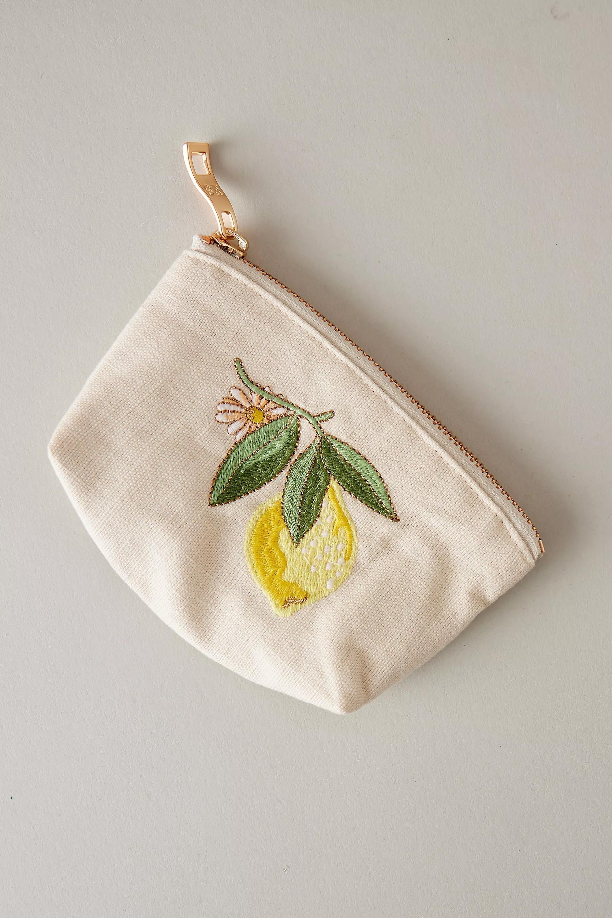 Elizabeth Scarlett Embroidered Coin Purse, Beige, A501_0271, large image number 0