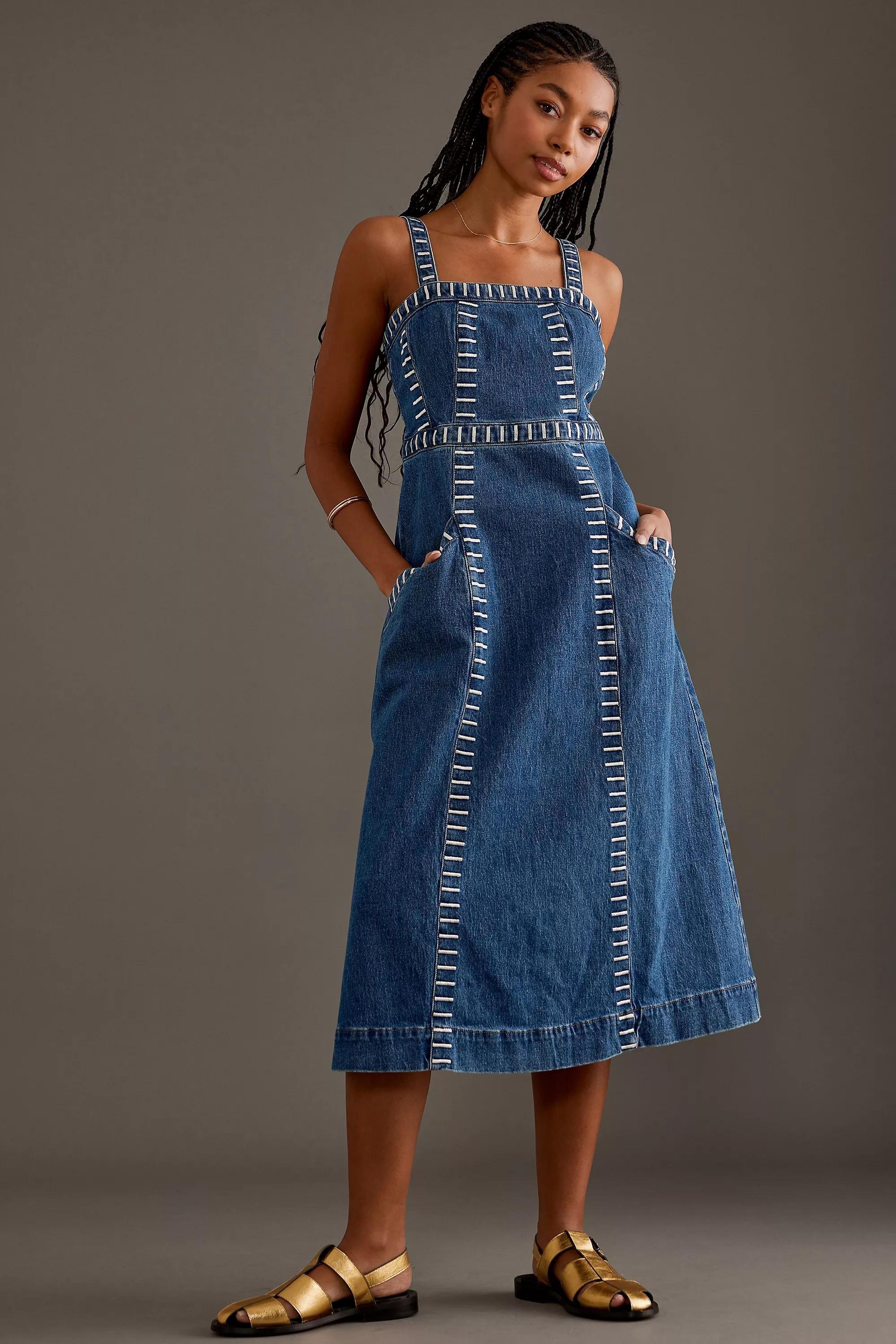 Anthropologie - Seventy + Mochi Ella Sleeveless Midi Dress, Blue
