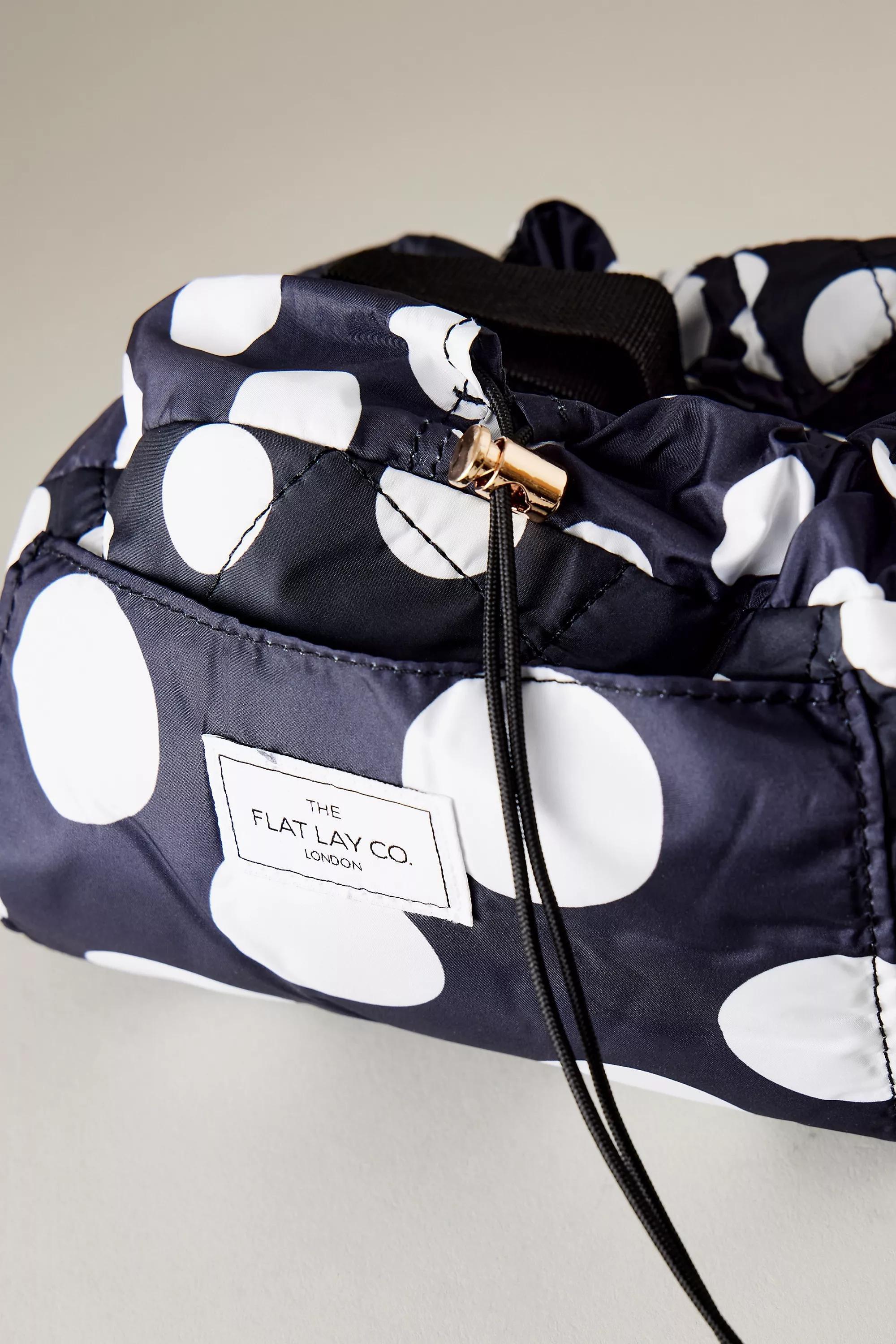 B&W The Flat Lay Co. Flat Lay Polka Dot Makeup Bag, , large image number 0
