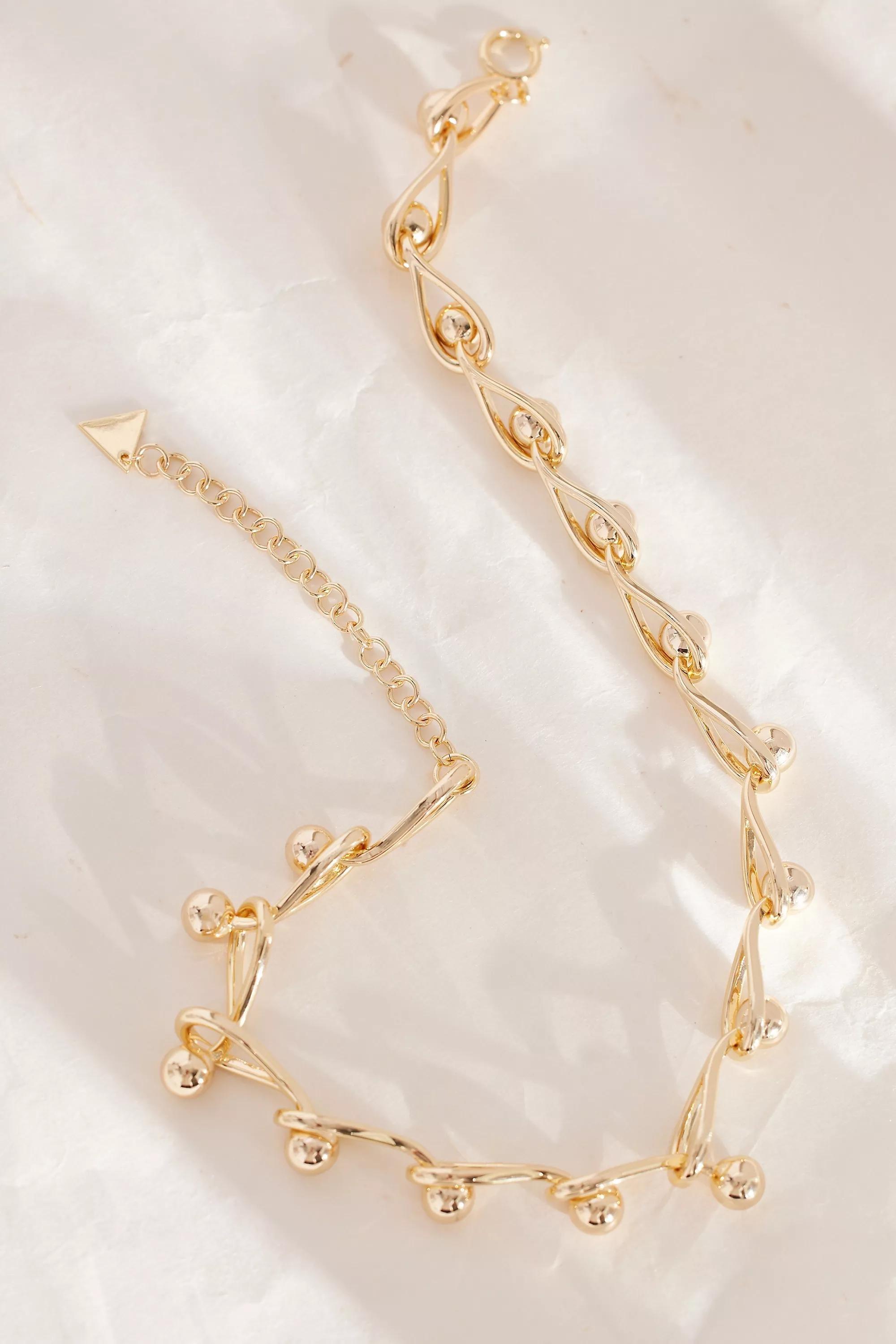 Gold-Plated Chunky Ball Chain Necklace, Gold, A501_0070, large image number 0